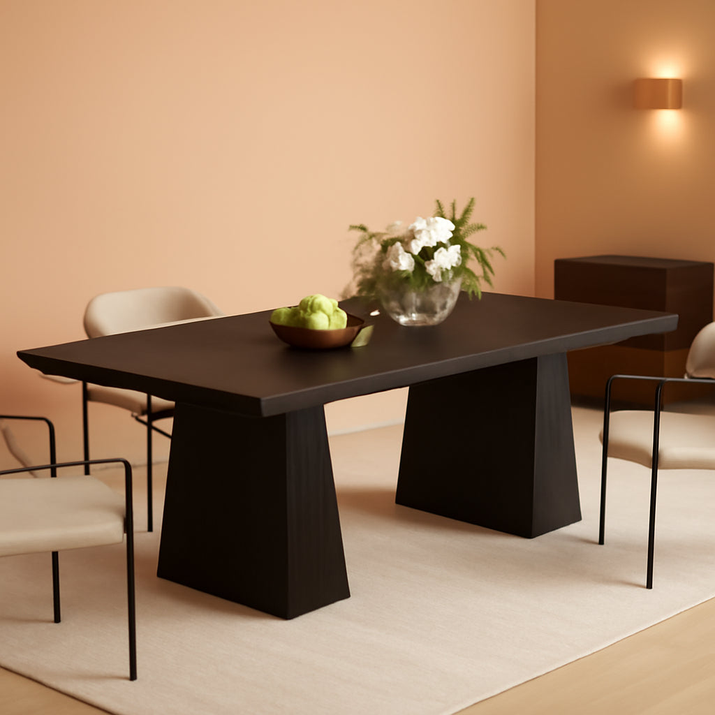 63-Inch Black Dining Table For 4 To 6 Guests For Kitchen And Dining