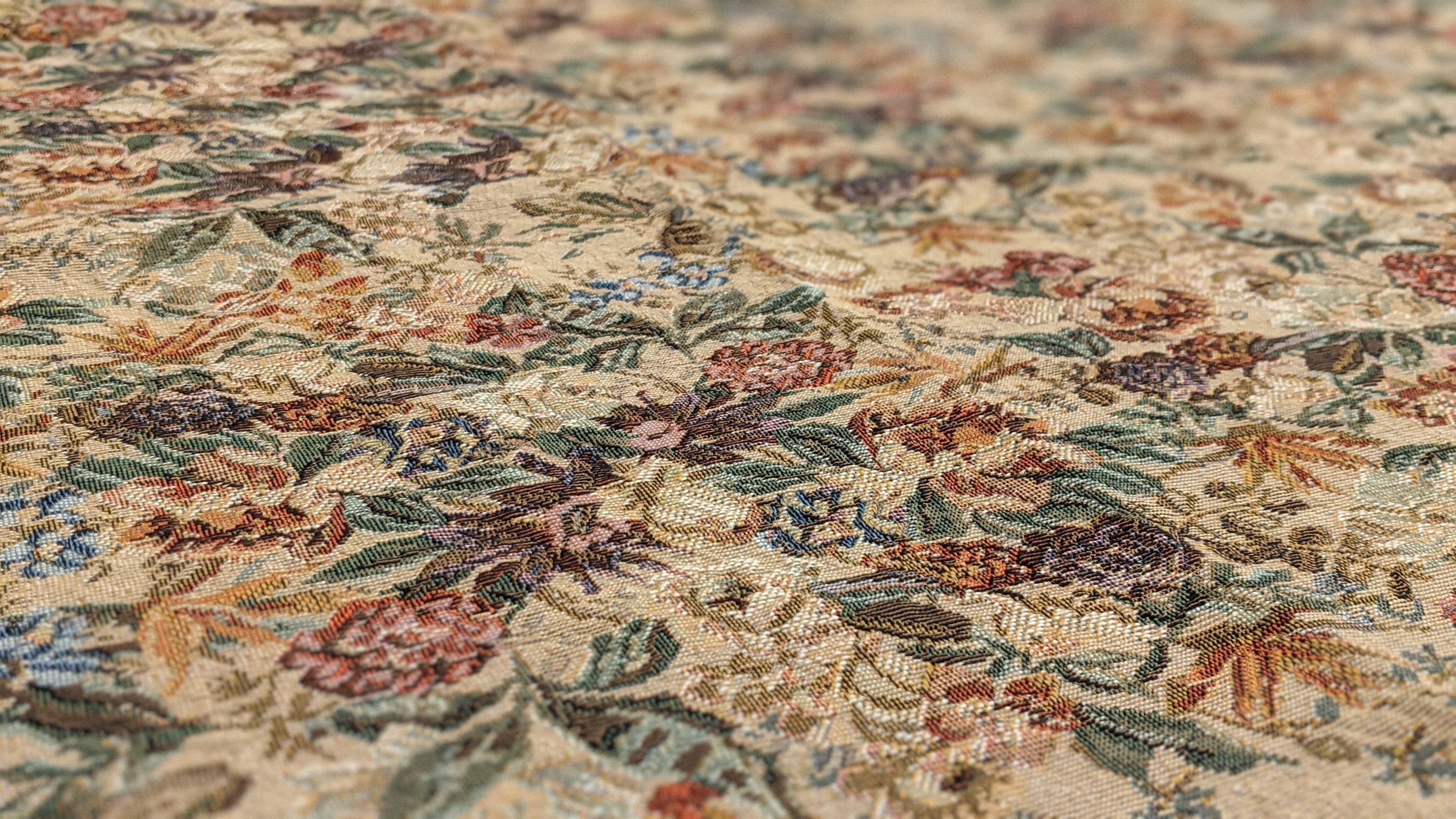 DaDa Bedding Wildflower Wonderland Floral Golden Beige Tan Square Dining Table Cloth (3100)