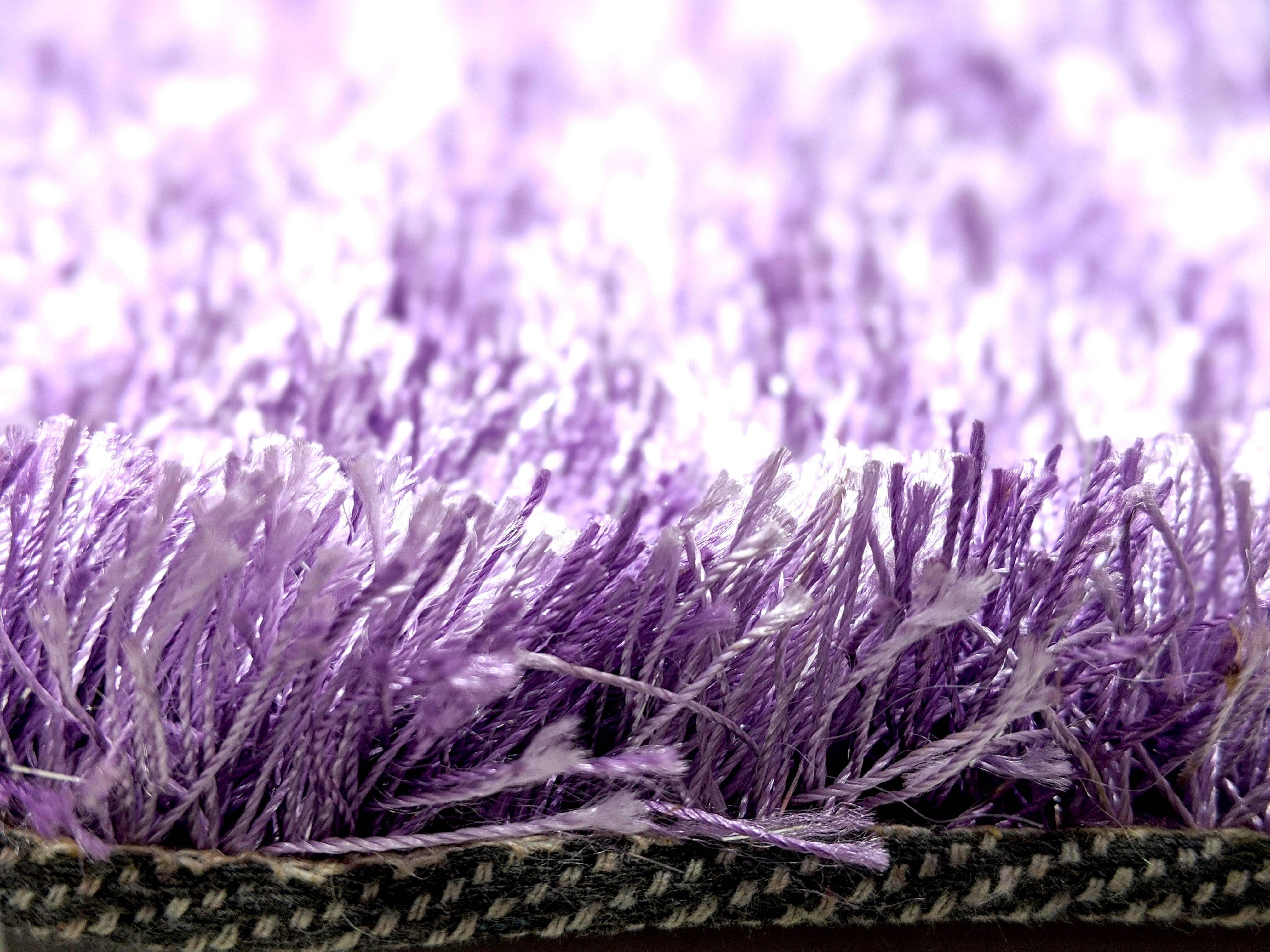 DaDa Bedding Shaggy Soft Door Mat Carpet Rug - 20" x 32" Striped Shiny Purple Lavender