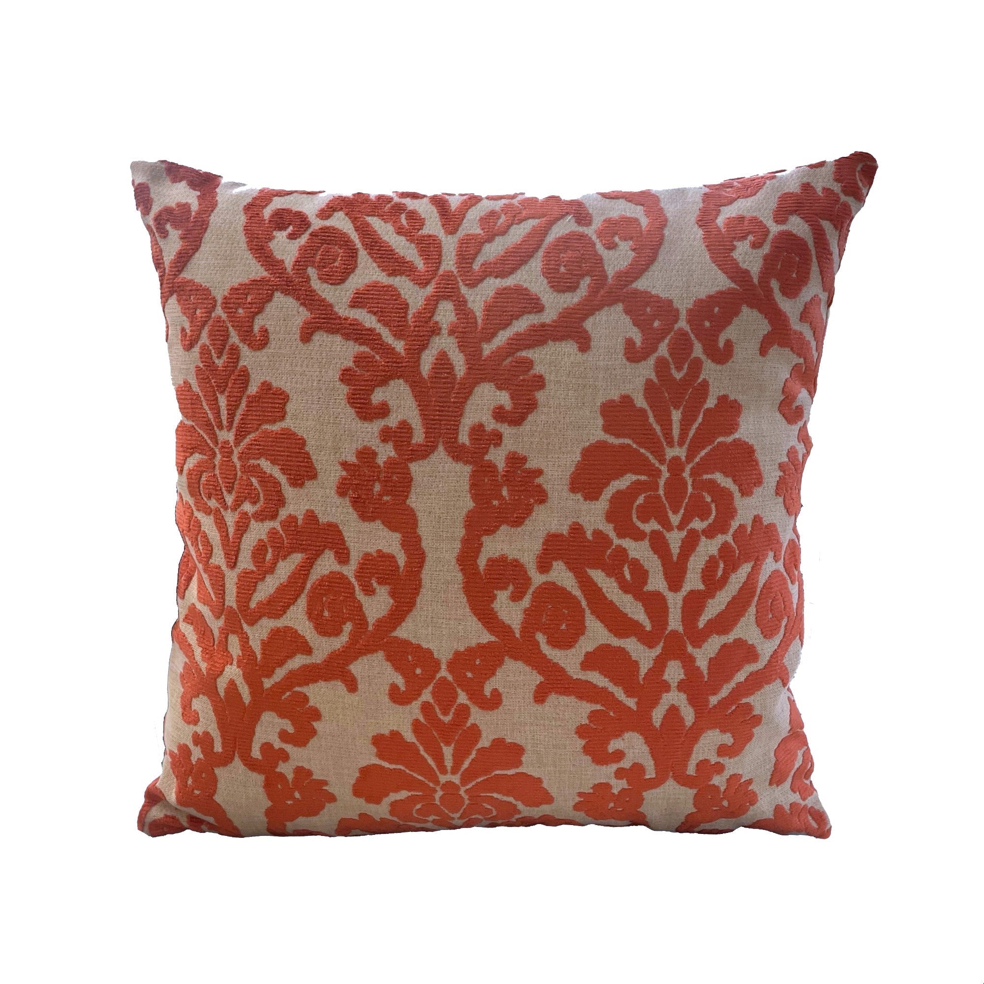 Fire Ridge Orange Floral Luxury Throw Pillow-0