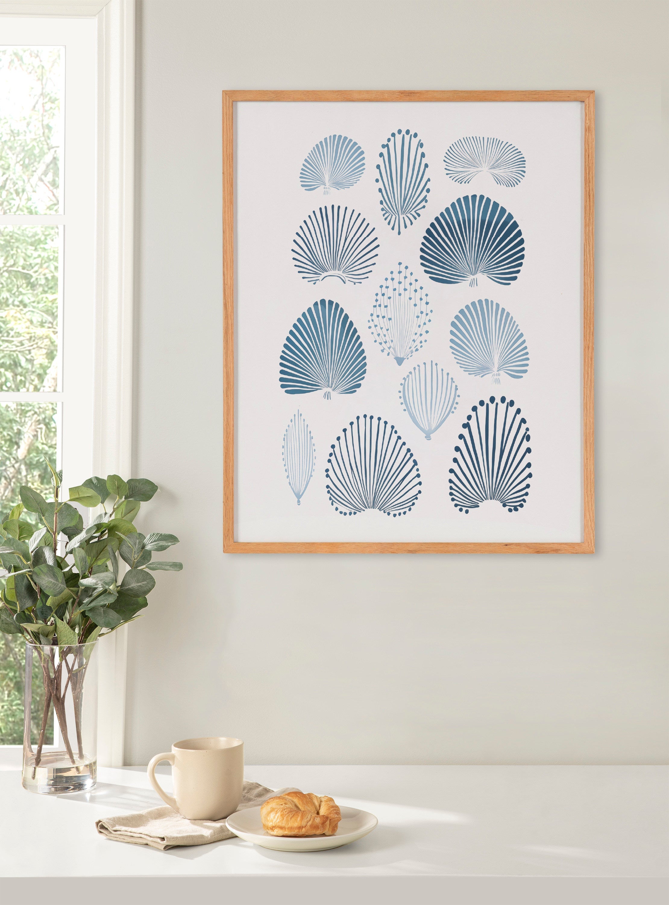 Gallery Abstract Coastal Blue Coral Print by The Creative Bunch Studio