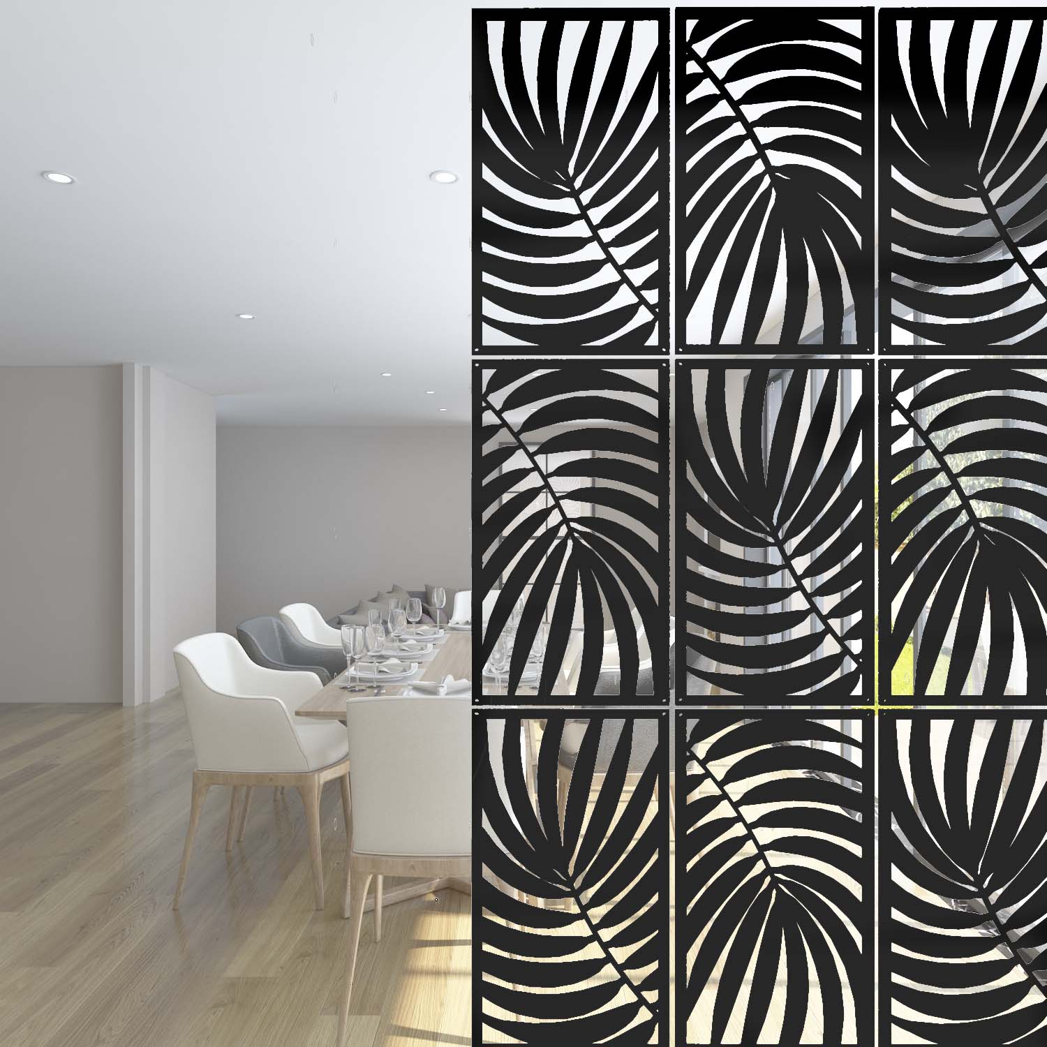 Palm Leaves Suspended Room Divider-2