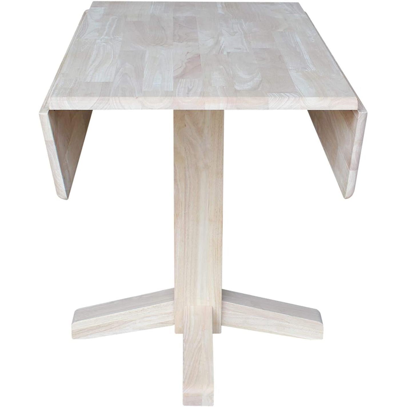 Square Dual Drop Leaf Dining Table With Butcher Block Top
