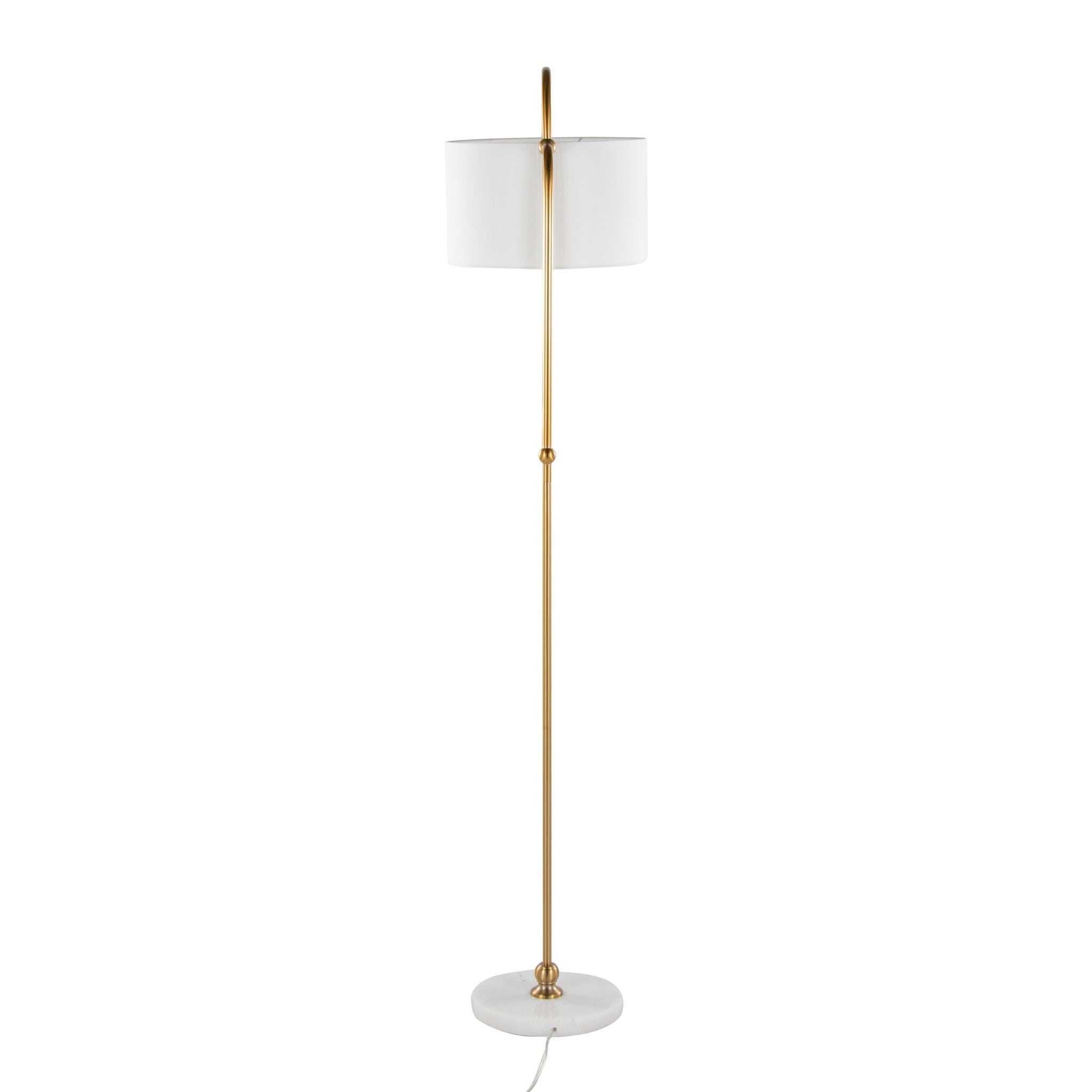 Leslie - Glam / Art Deco Floor Lamp - Gold / White