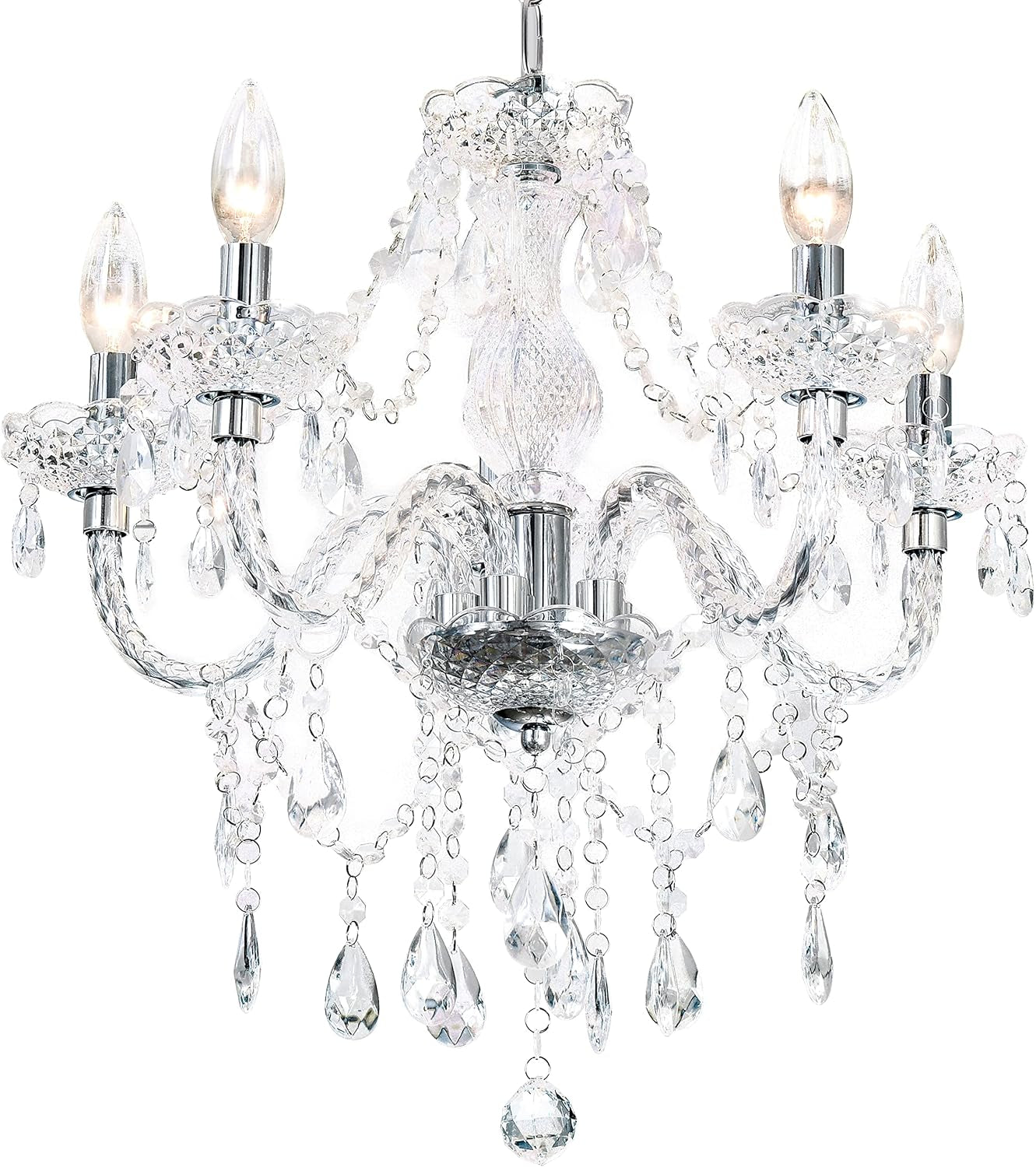 Crystal Beaded Chandelier Five Light Pendant Lighting-0