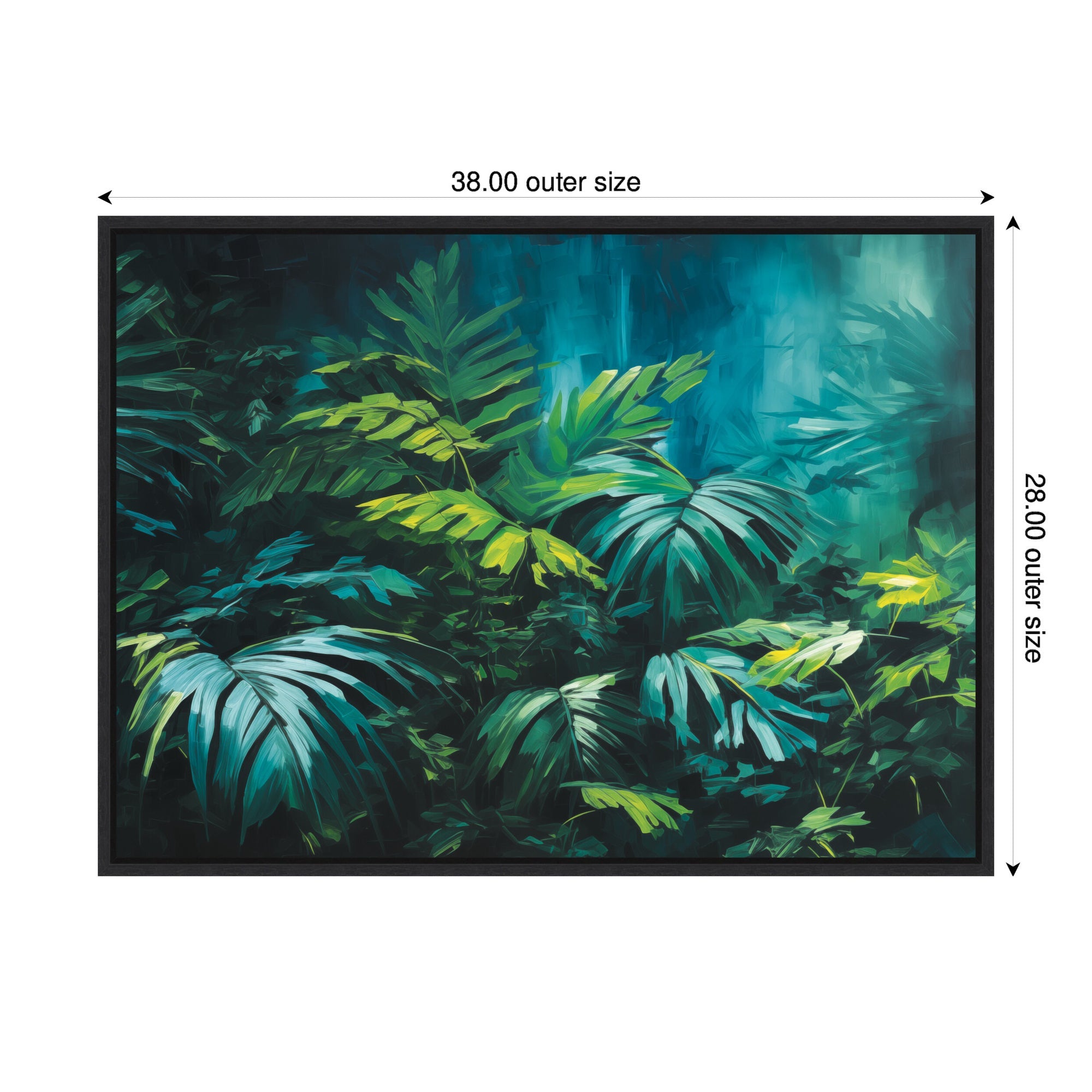 Sylvie Midnight Tropics Lush Landscape Framed Canvas by The Creative Bunch Studio