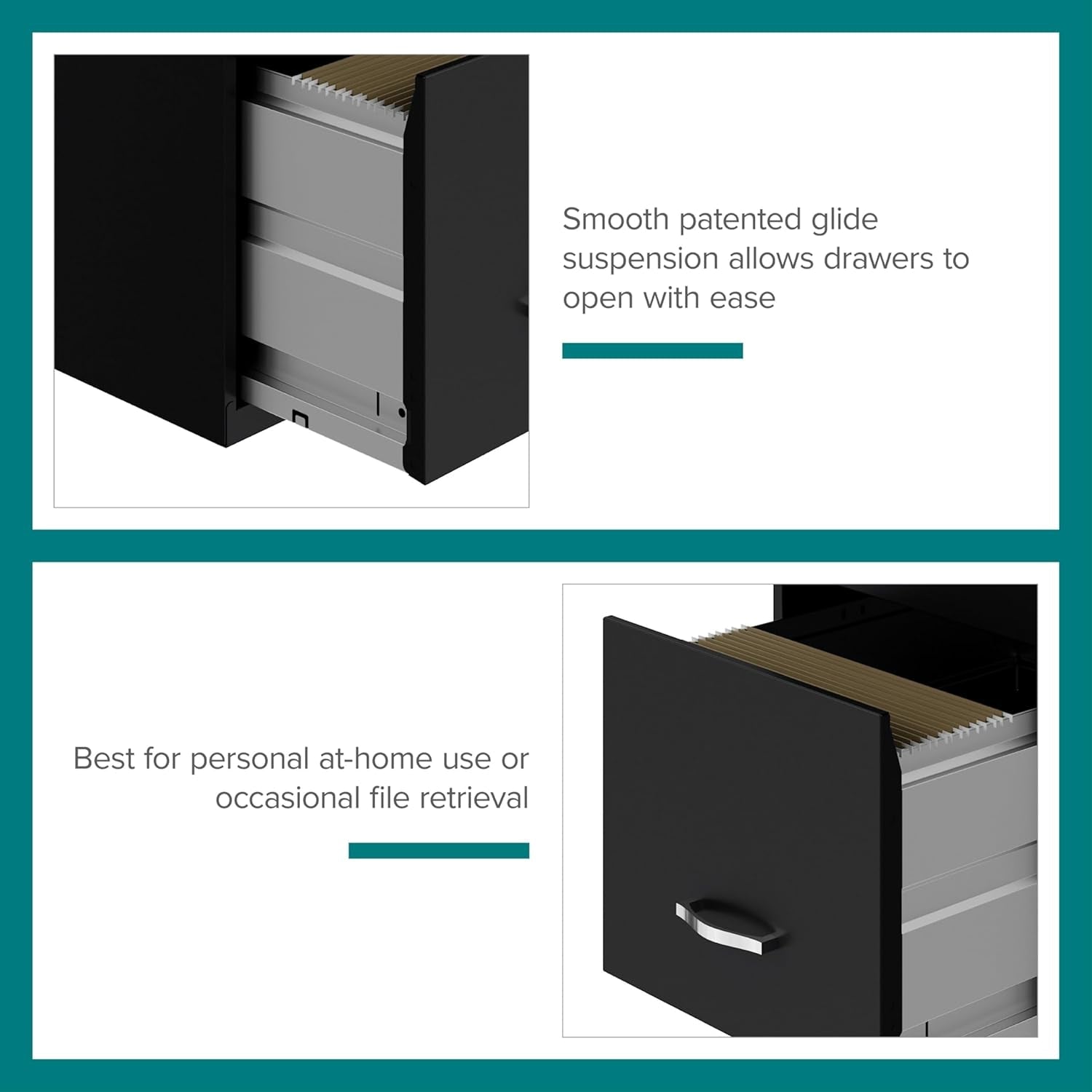 Locking 3 Drawer File Cabinet For Home Office Storage
