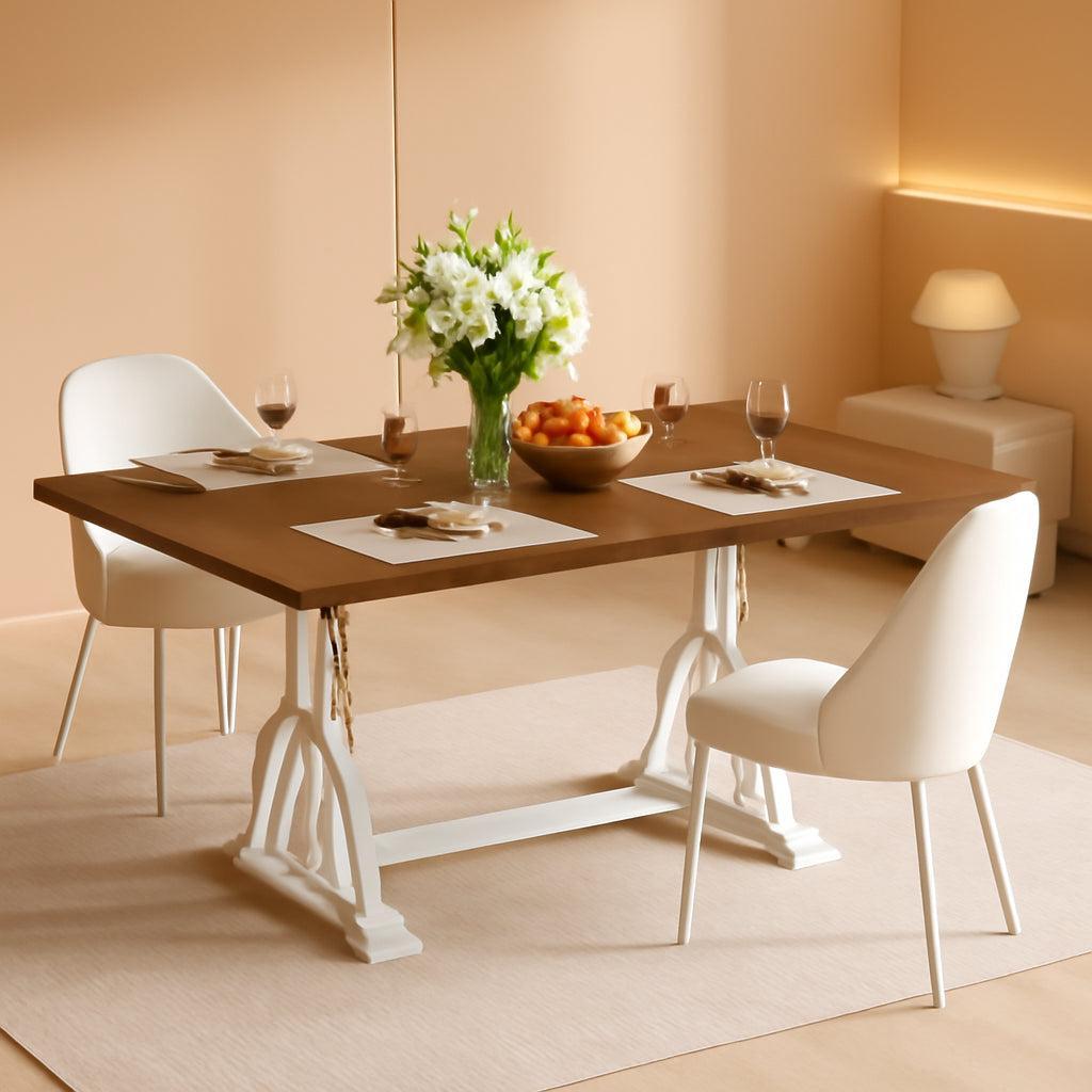 Walnut Rectangular Dining Table With Thick Top Seats 6 8