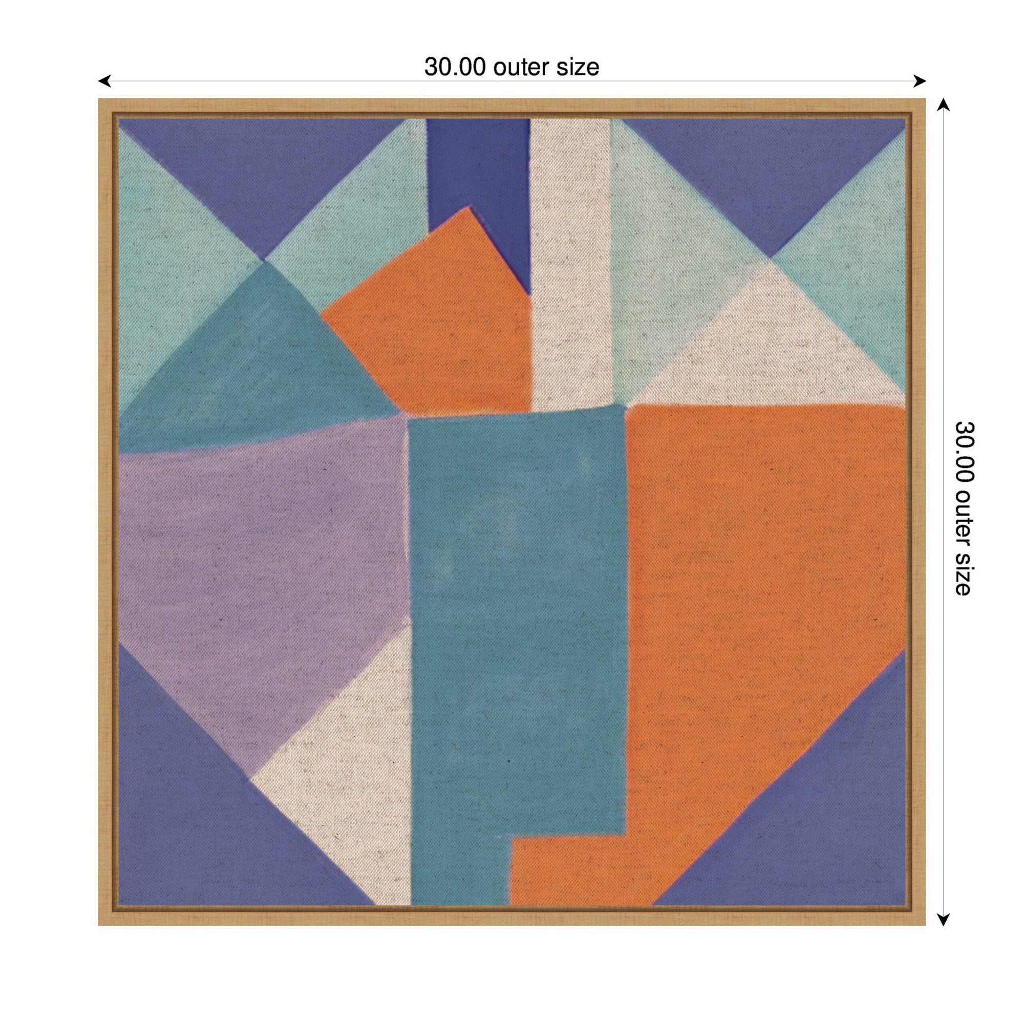 Sylvie Painterly Soft Geometric Shapes Neutral Linen Framed Canvas by The Creative Bunch Studio