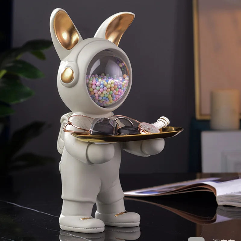 Resin Rabbit Butler With Key Holder