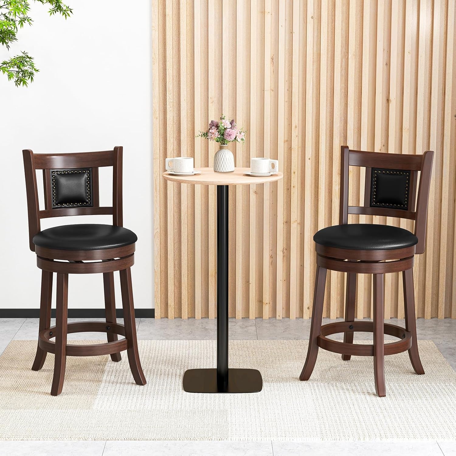 Ergonomic Swivel Bar Stools Set of Two