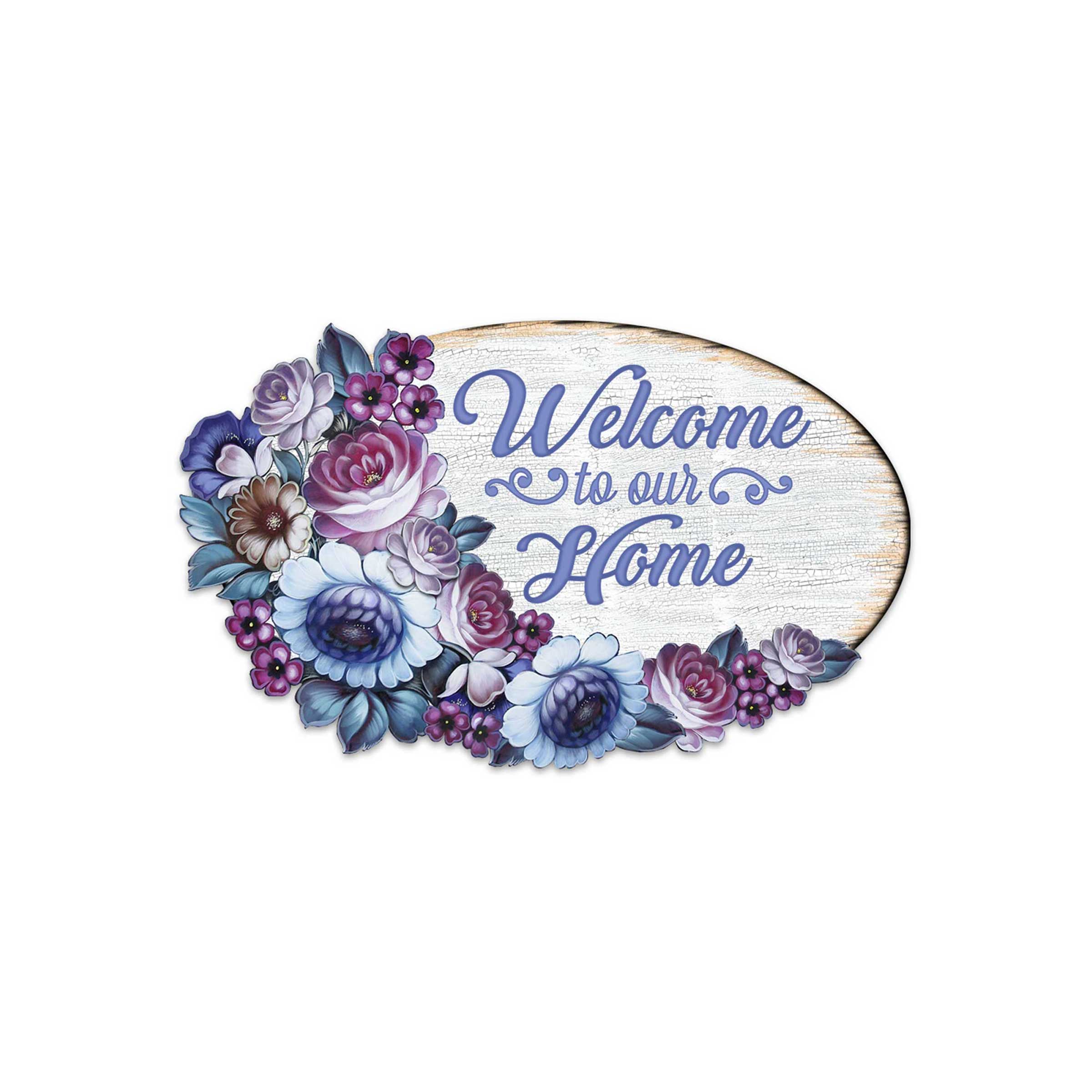 Welcome to Our Home Wreath Easter Door Decor by G. DeBrekht | Easter Spring Decor - 8185311H-4