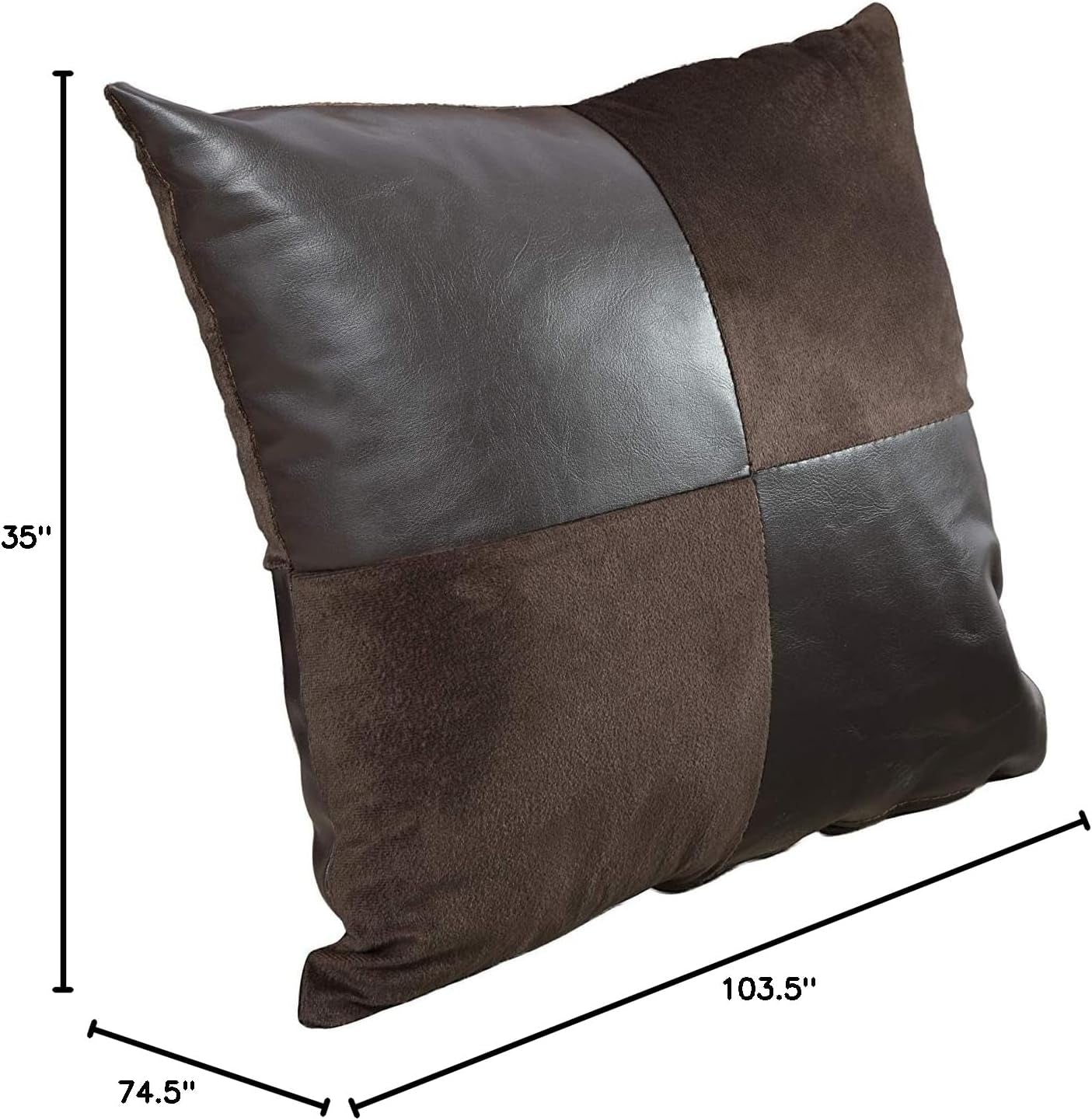 3-Piece Contemporary Sectional Sofa With Chaise And Storage Ottoman Chocolate