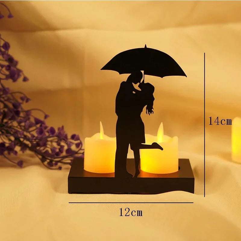 Romantic Couple Ornaments Creative Candlestick Room Decoration Accessories