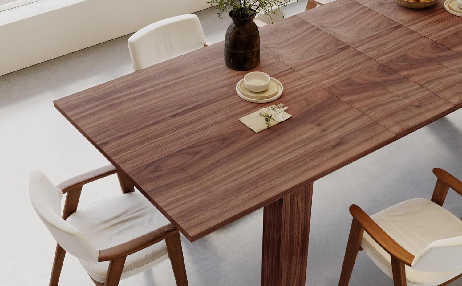 Expandable Dining Table For 6 To 8 Seater Brown Engineered Wood