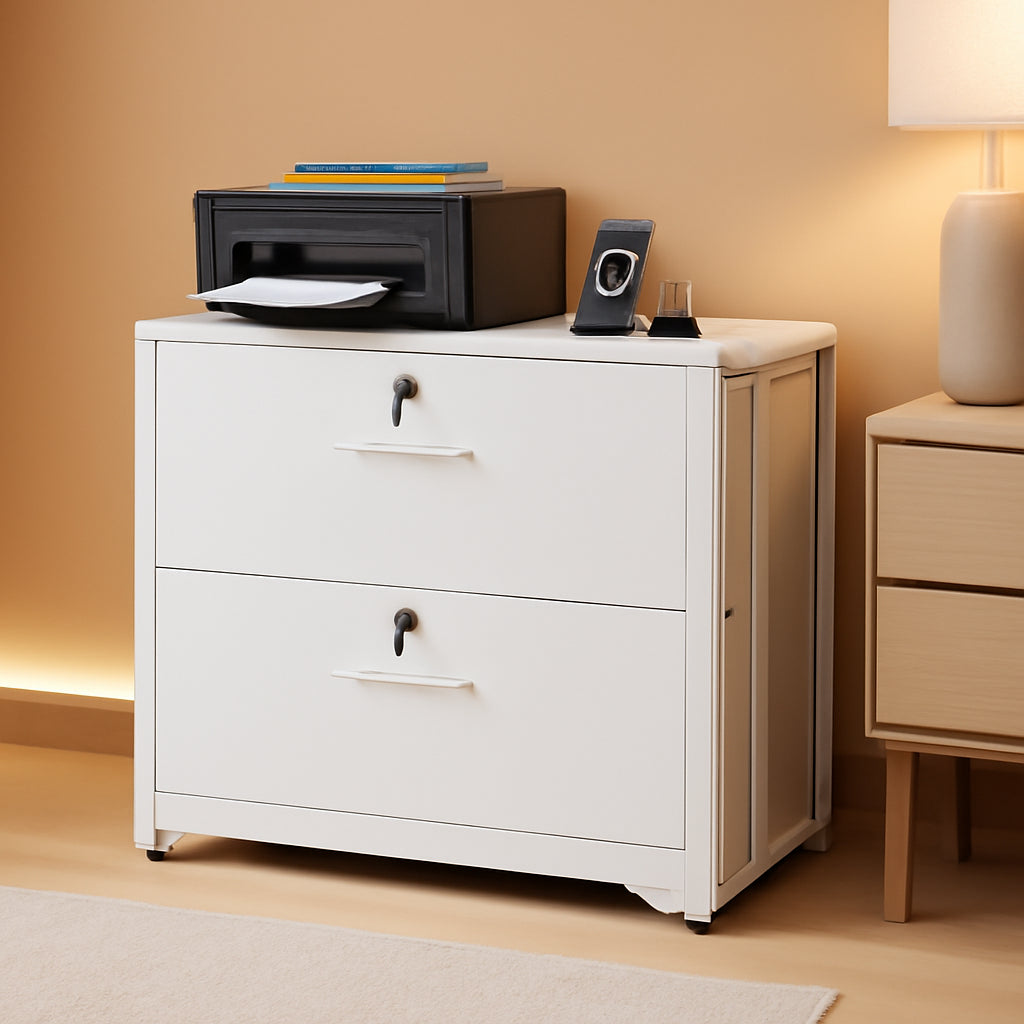 Lockable File Cabinet With Charging Station For Home Office