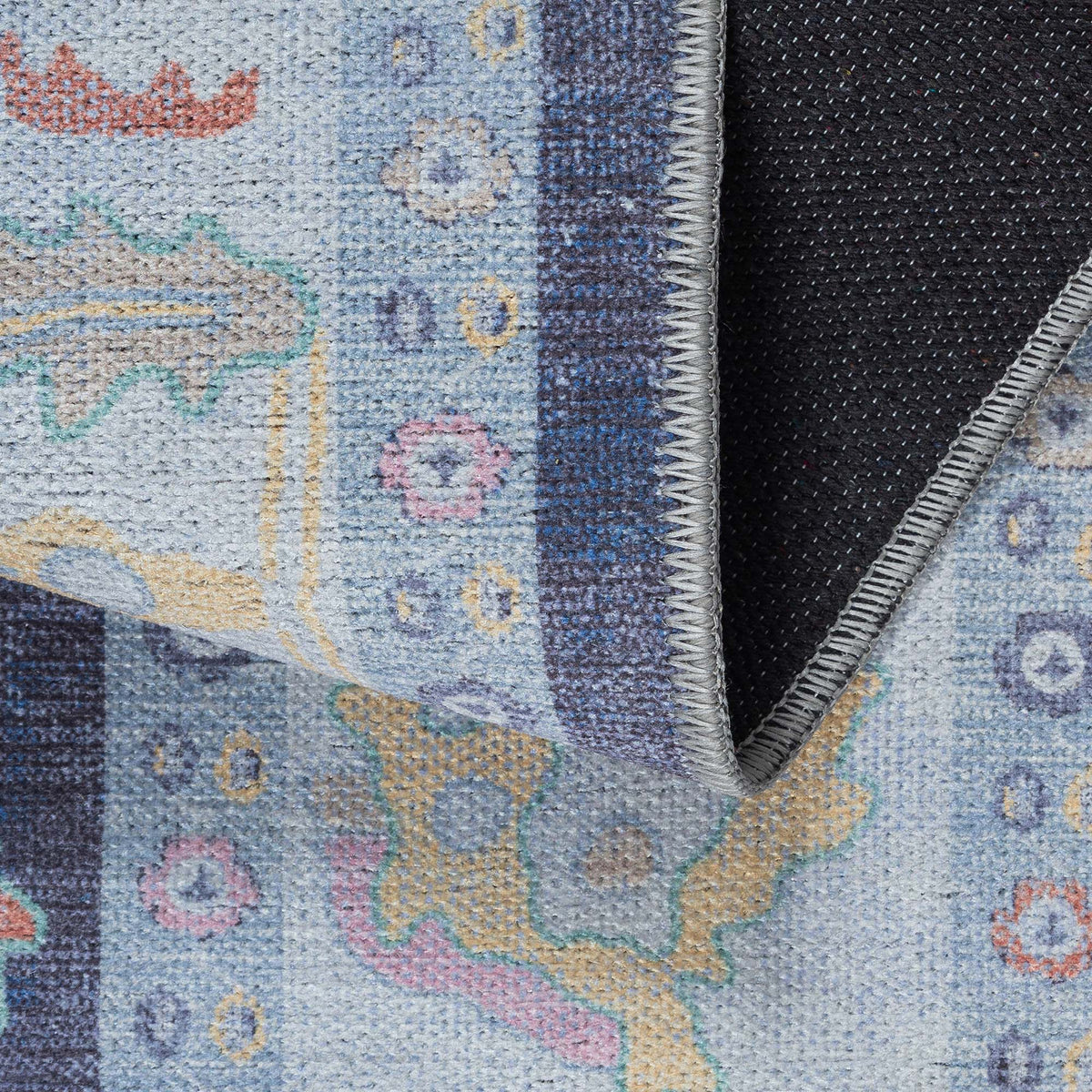 Munira Pastel Navy Blue Modern Oushak Rug