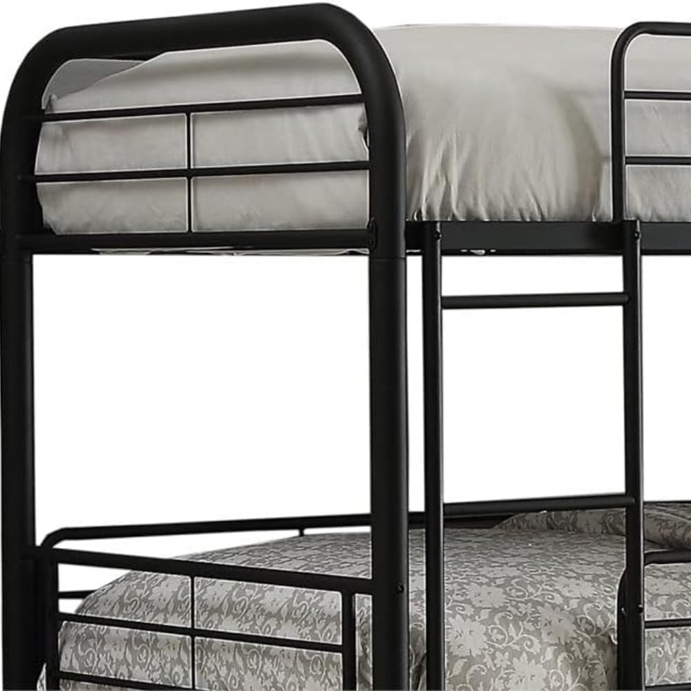 Cairo Metal Frame Full Triple Bunk Bed Sandy Black