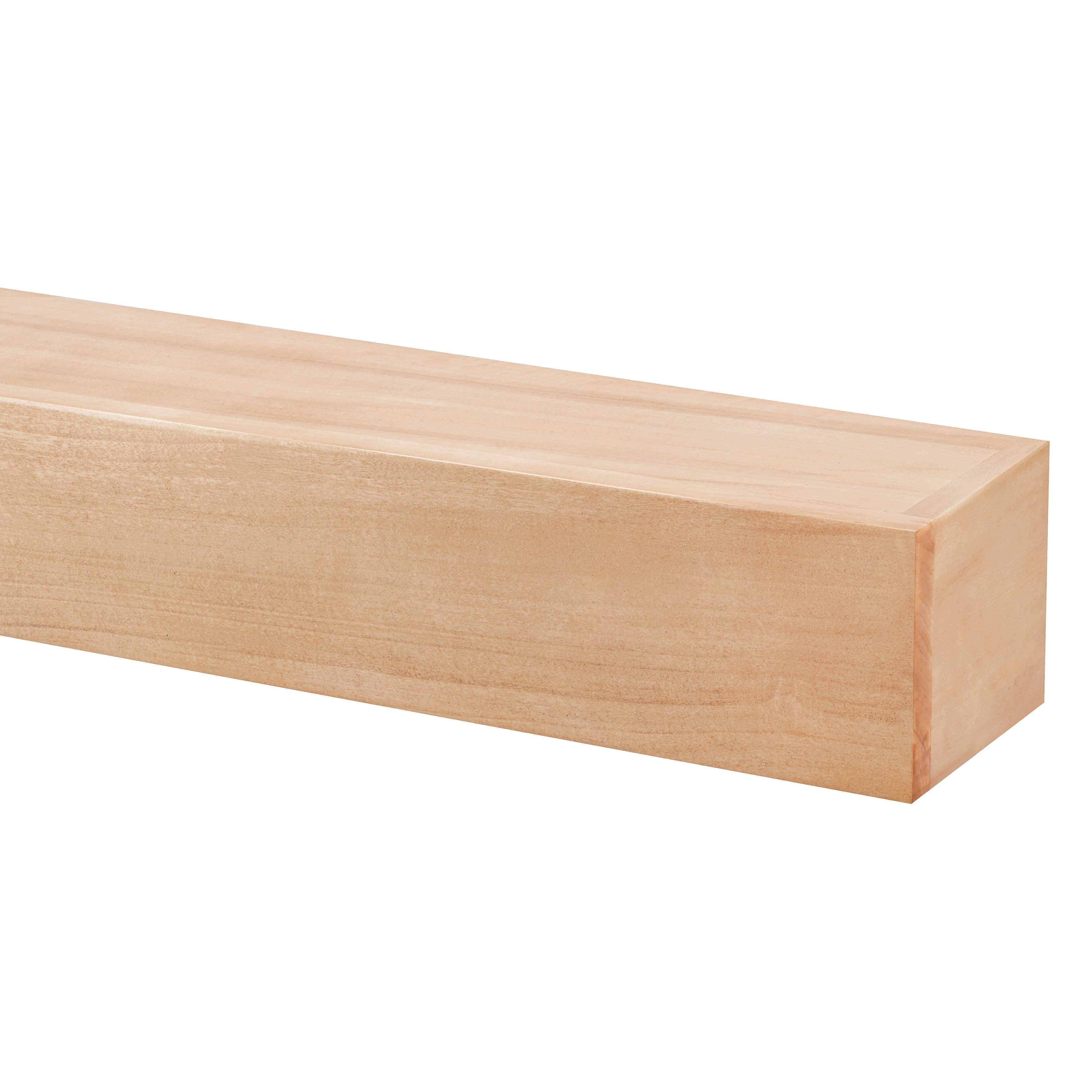 Farmhouse Poplar Wood Floating Fireplace Mantel
