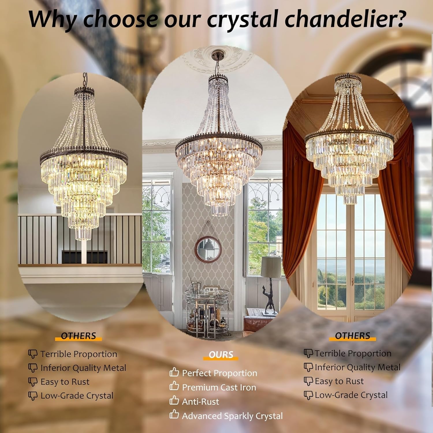 French Empire Crystal Chandelier Antique Bronze 48 Inch-1