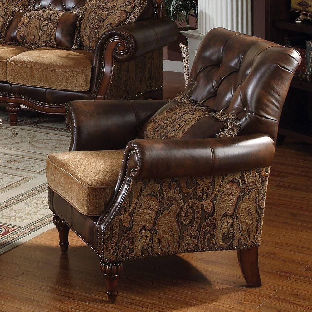 4 Piece Living Room Set With Sofa Loveseat Chair And Coffee Table Brown Chenille