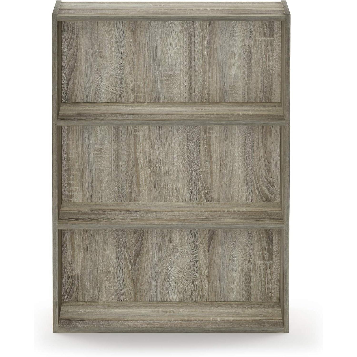 Pasir 3 Tier Open Shelf Bookcase Sonoma Oak Particle Board