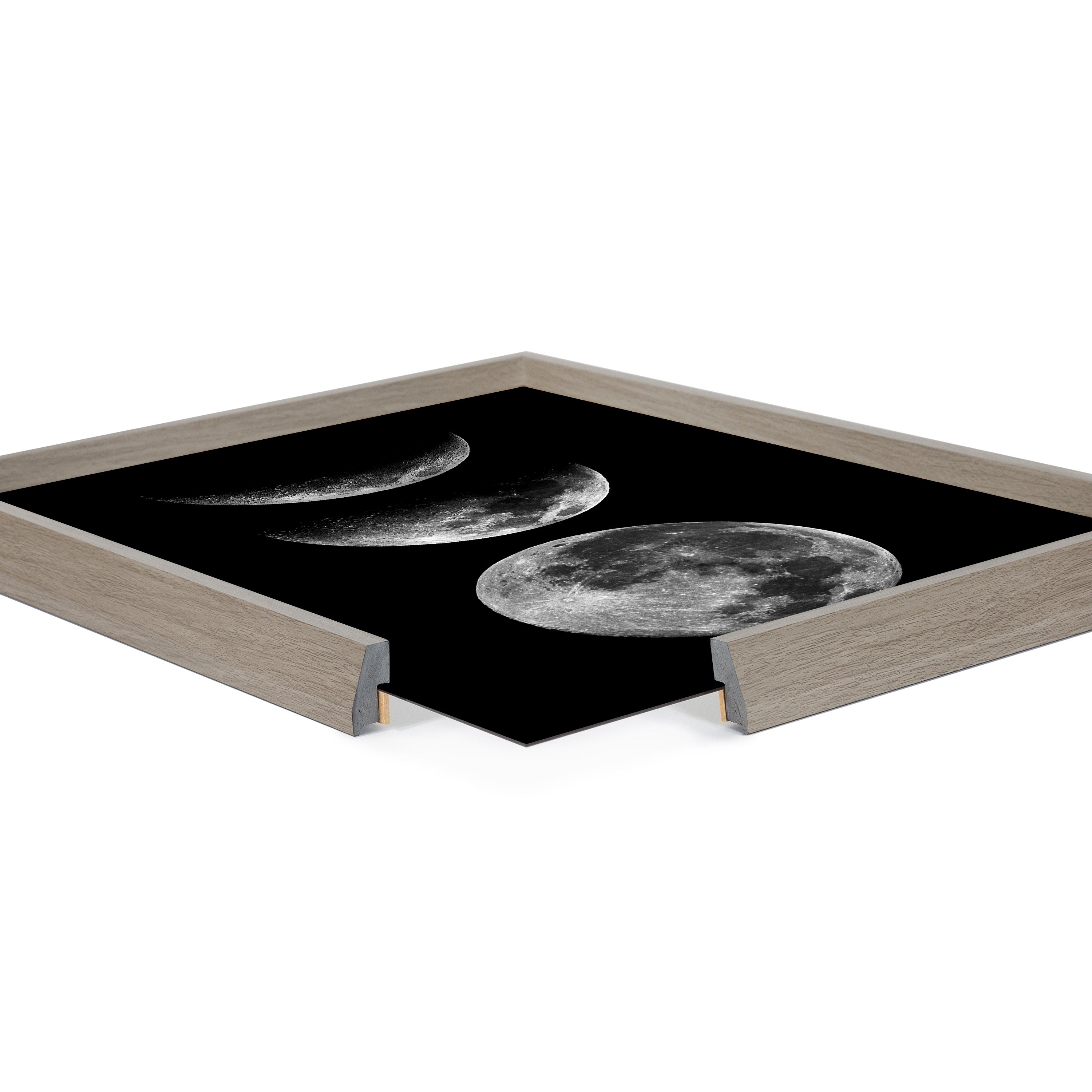 Blake Mod Moon It's Just a Phase Framed Printed Glass by The Creative Bunch Studio