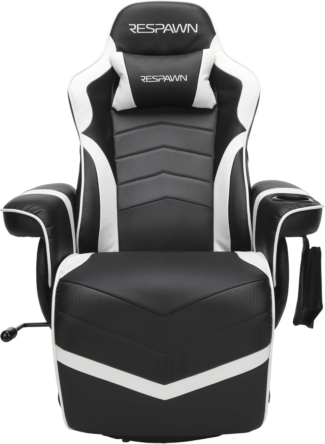 White Gaming Recliner Cupholder And Adjustable Footrest