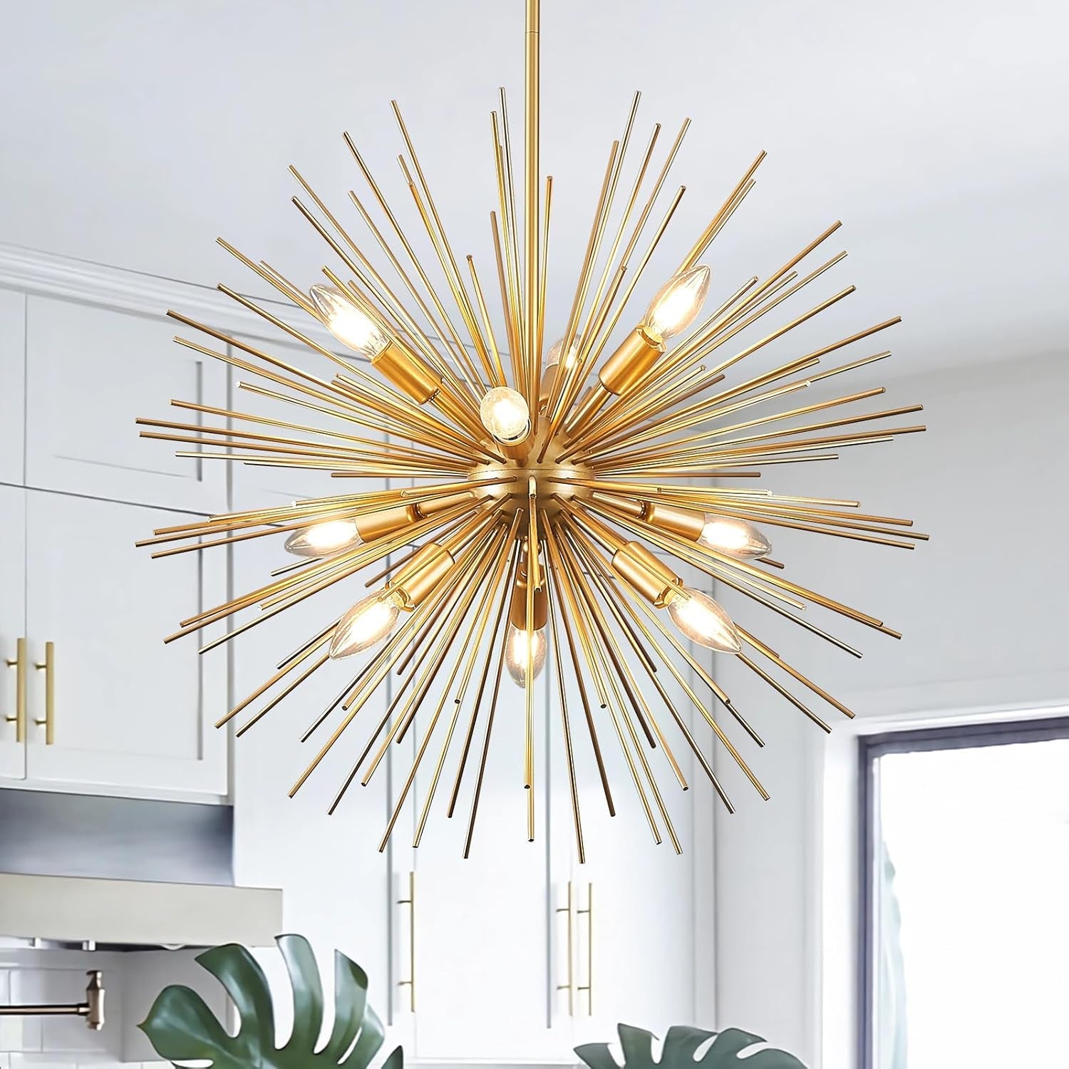 24 In Gold Sputnik Chandelier Nine Light Contemporary-0