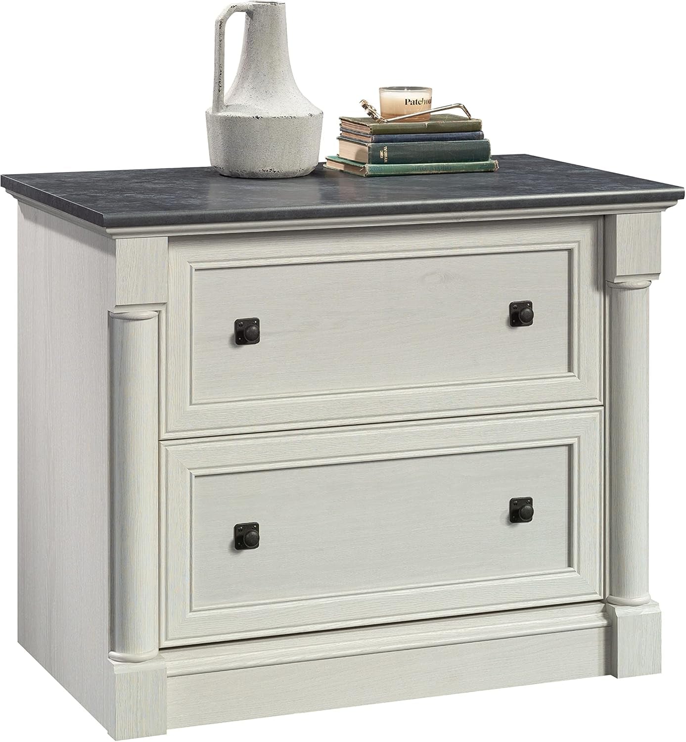 Two Drawer File Cabinet In Glacier Oak With Interlocking Drawers