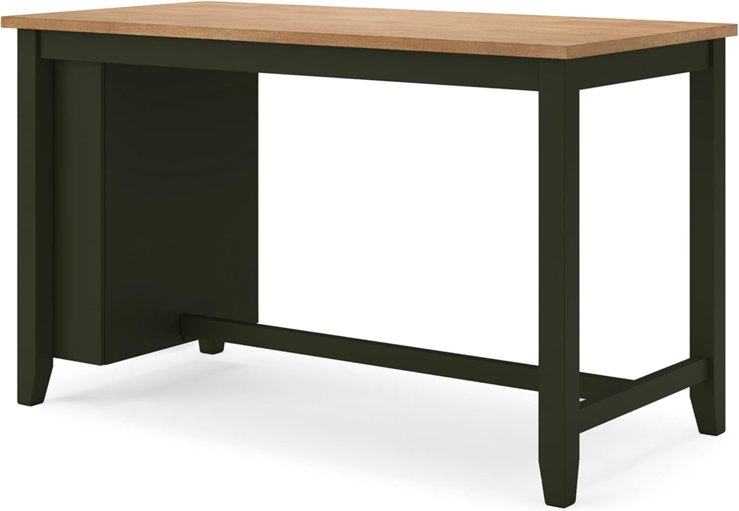 Counter Height Dining Table With 3 Shelves In Brown Green