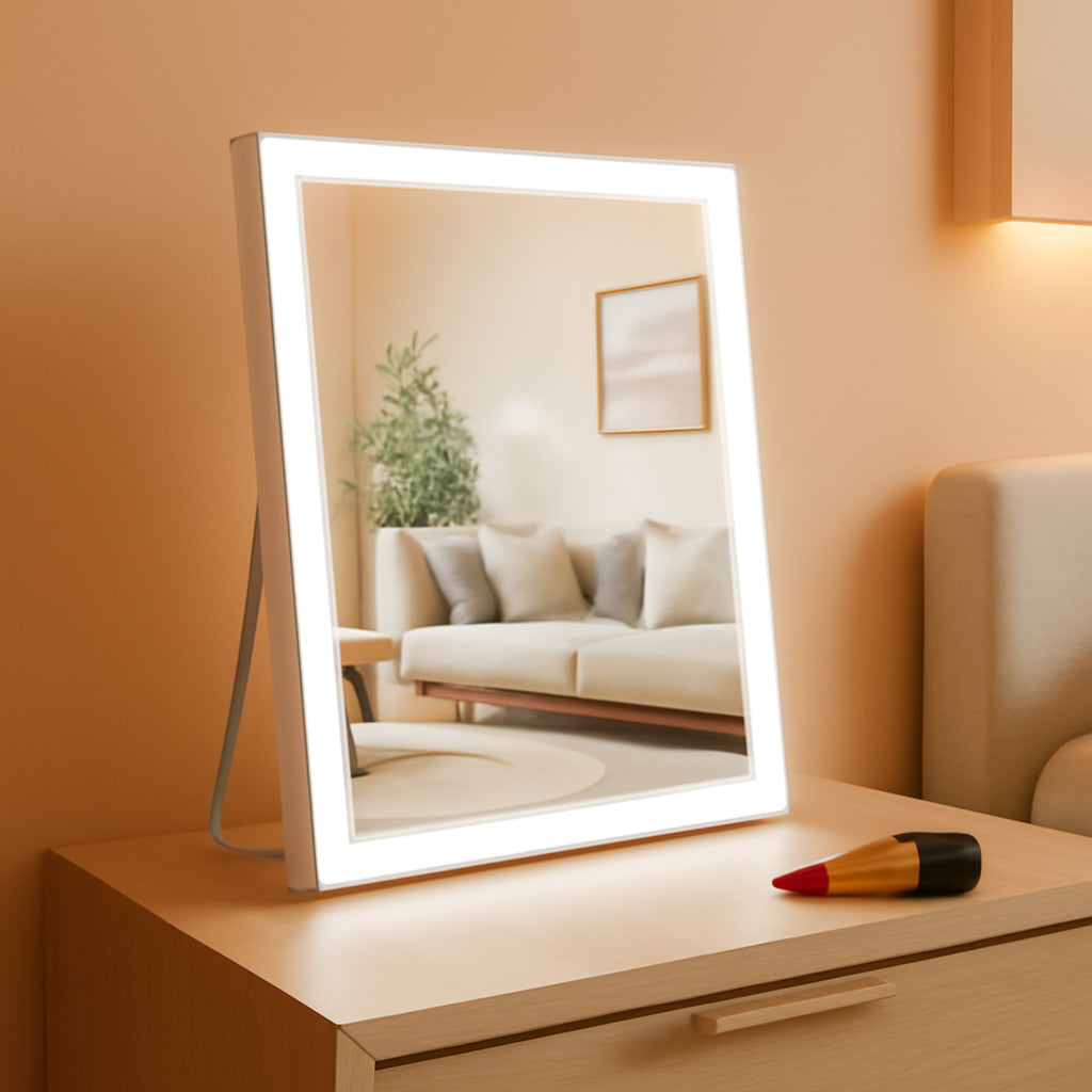 12 Inch Lighted Vanity Mirror Portable 3 Color Modes White