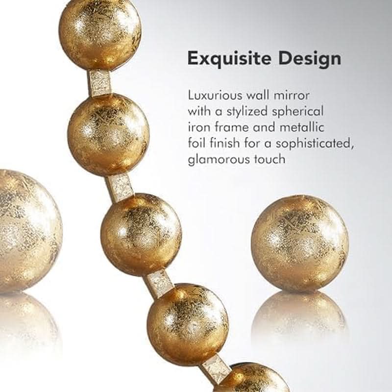 Round Wall Mirror With Gold Metal Frame 27 Inch Entryway