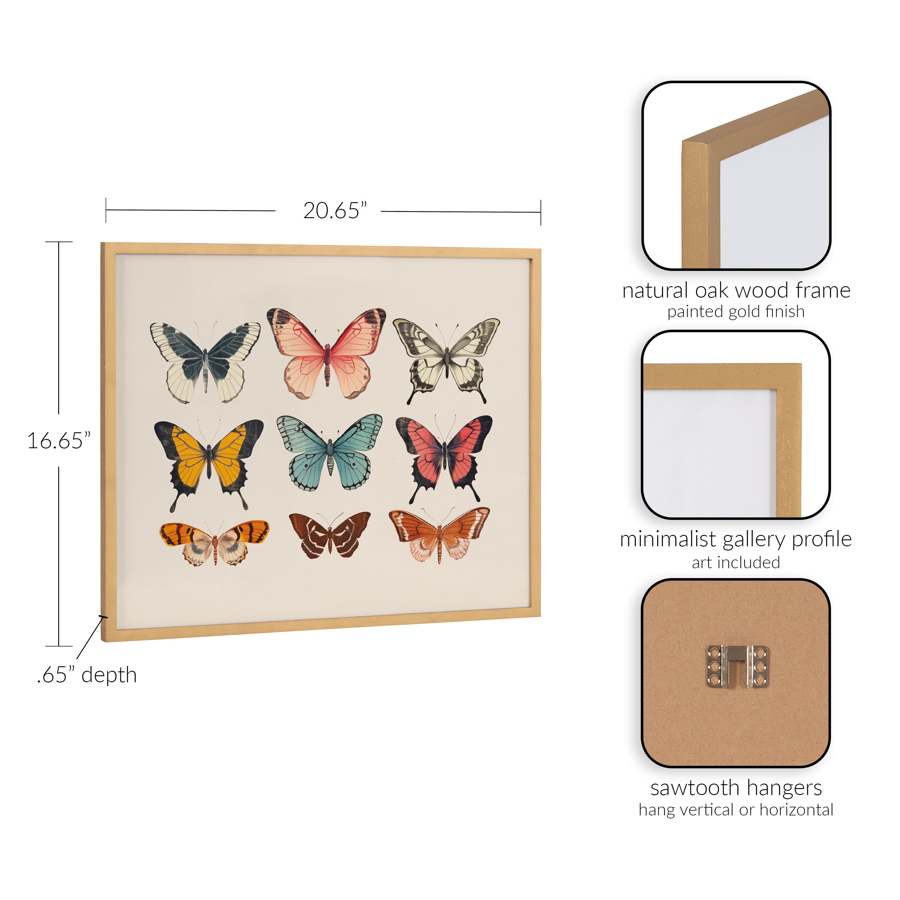 Gallery Vintage Style Muted Pastel Butterflies II Print by The Creative Bunch Studio