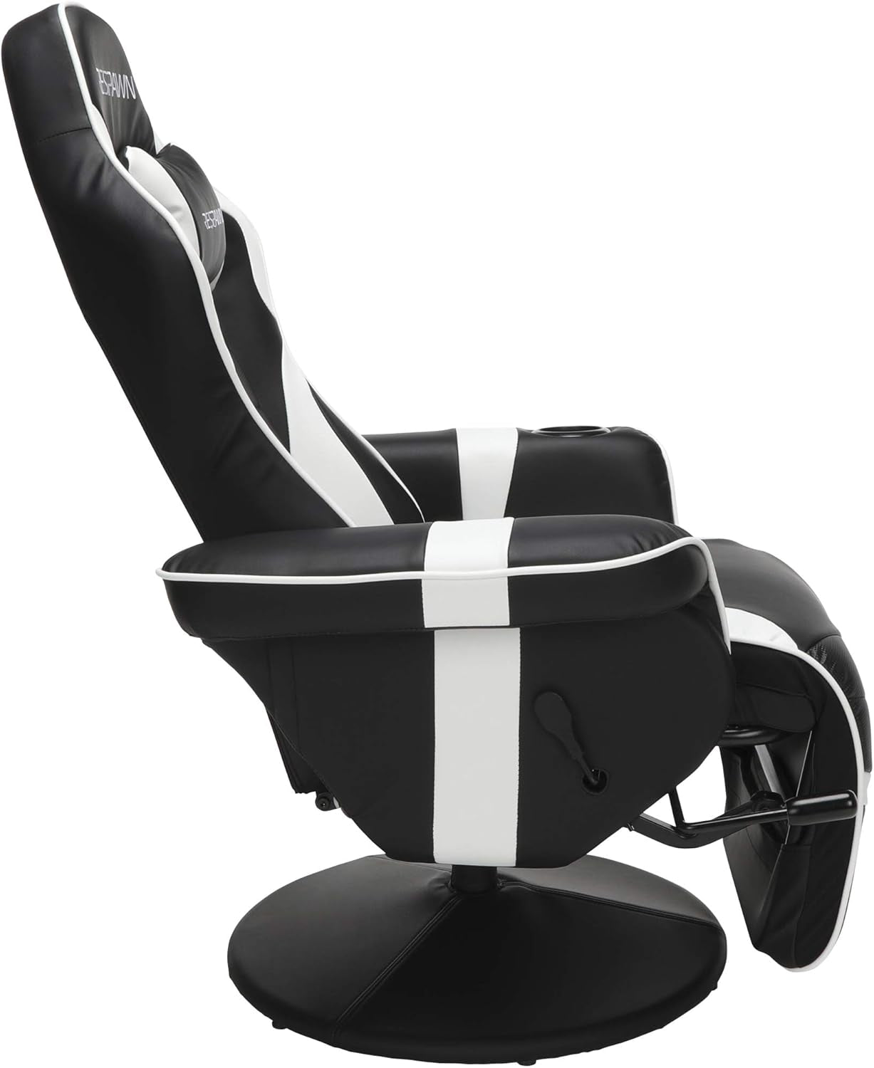 White Gaming Recliner Cupholder And Adjustable Footrest