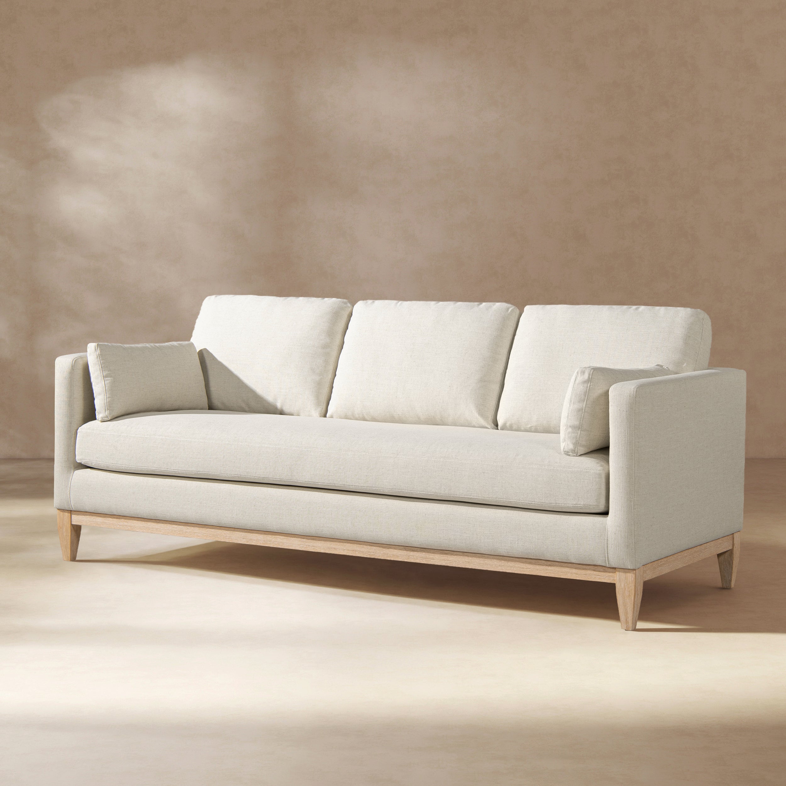 Knox 84' Modern Farmhouse Sofa, Flax White Linen