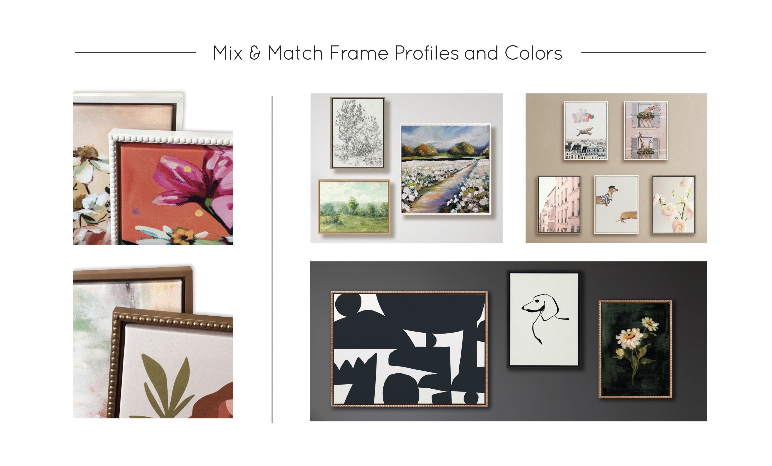 Sylvie Neutral Blue Elegant Country Wildflowers Framed Canvas Art Set by The Creative Bunch Studio