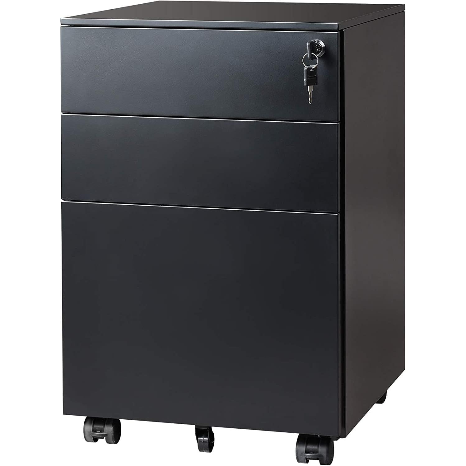3 Drawer Locking Pedestal File Cabinet For Office Use Lockable Metal Filing Cabinet With Secure Drawers