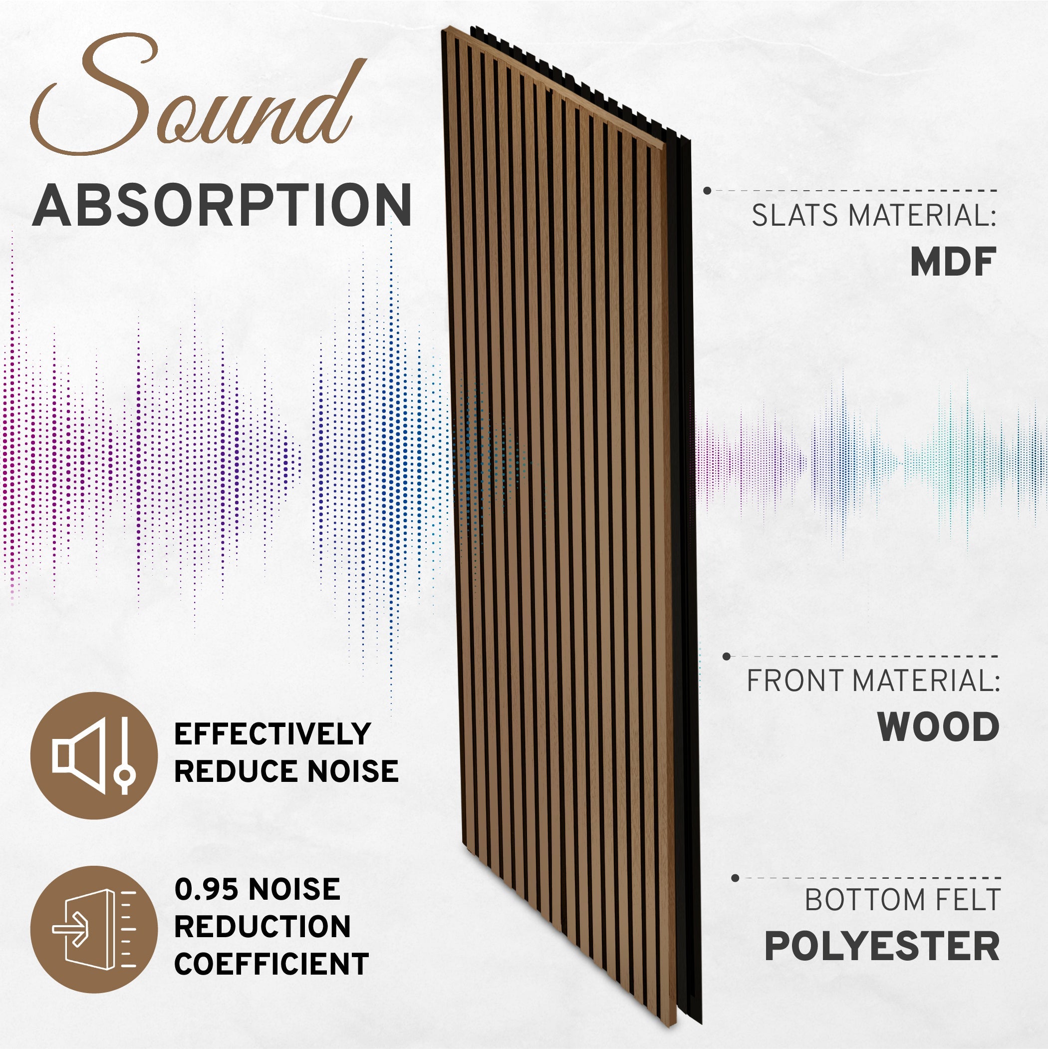 2-Pack Acoustic Wall Panels – Smoked Oak