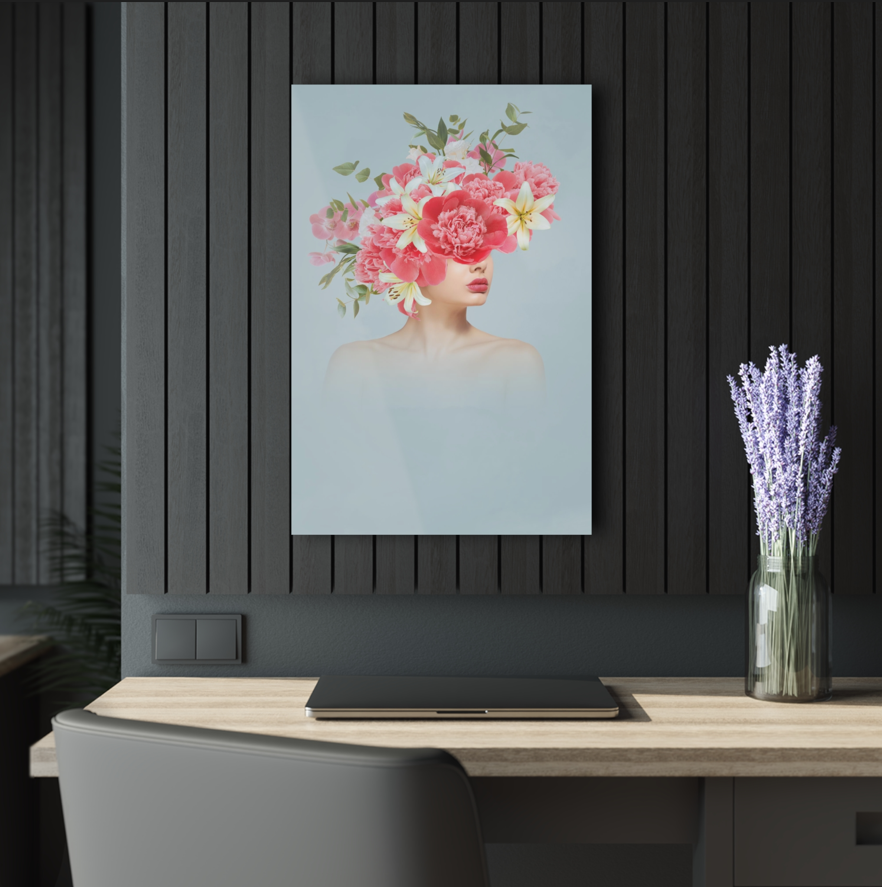 Tempered glass wall art - bouquet of flowers-3