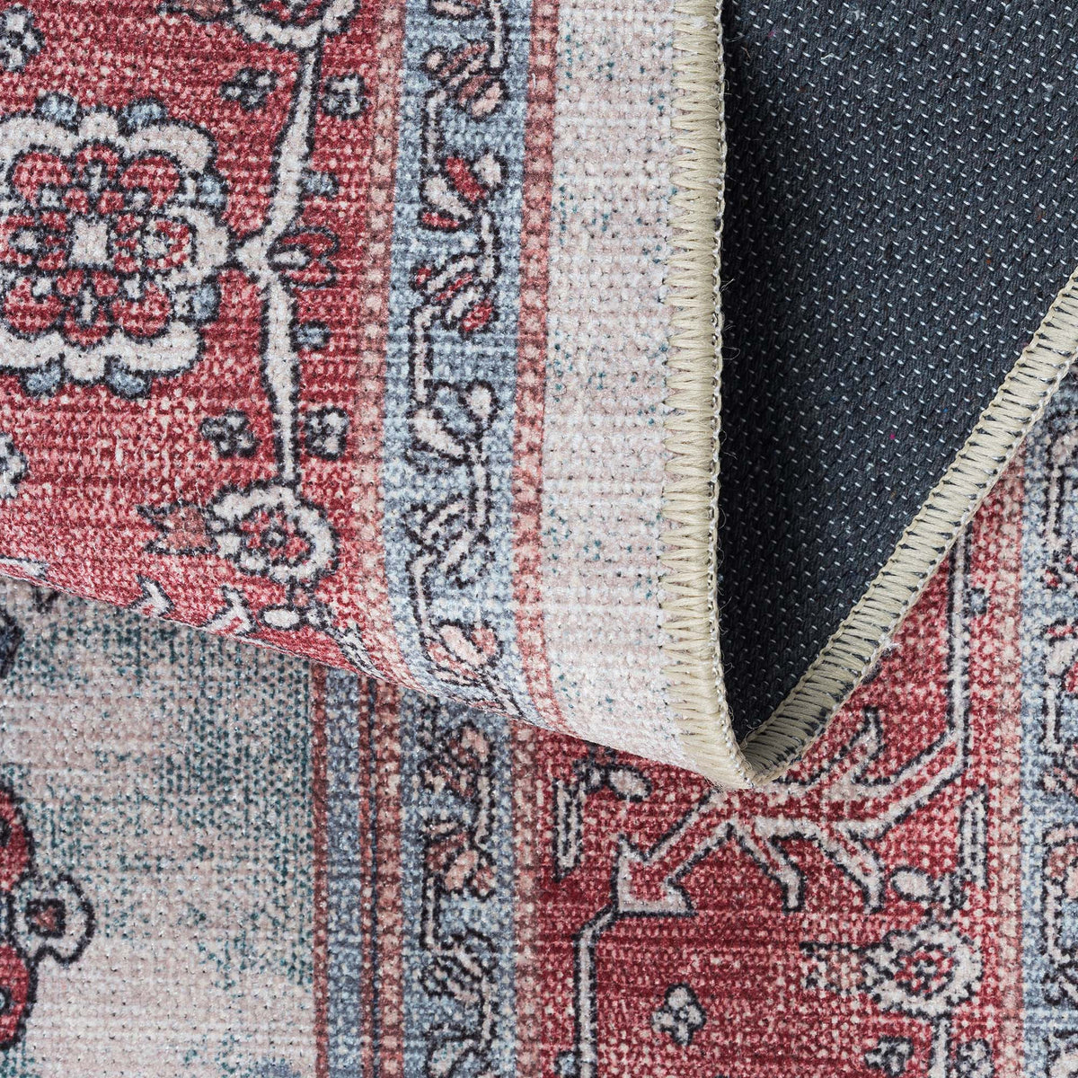 Sandrine Blue Orange Serapi Antique Persian Rug