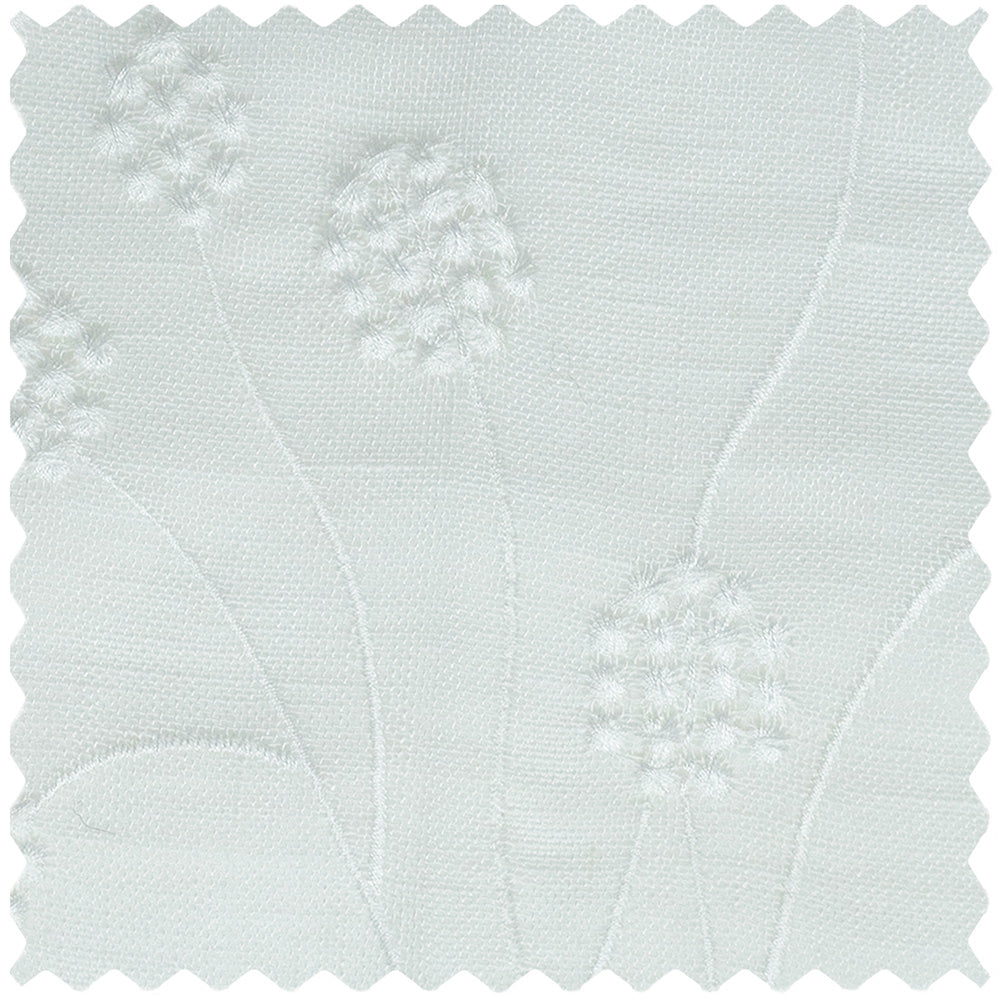 Chole White Bottom Floral Embroidered Sheer Curtains