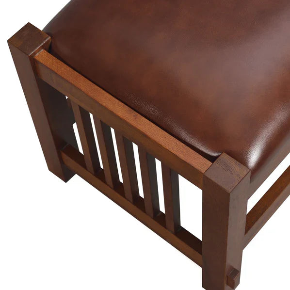 Craftsman / Mission Morris Arm Chair and Ottoman Set - Chestnut