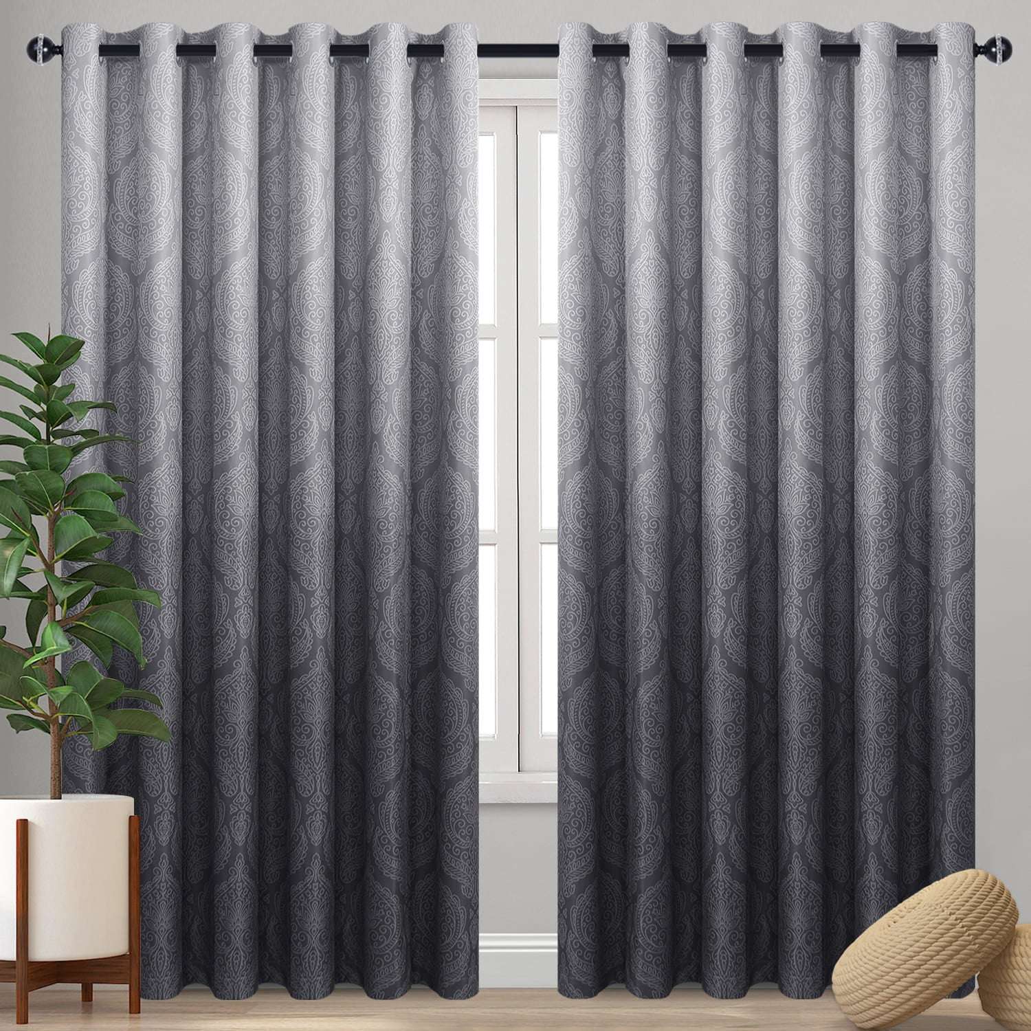 DWCN Ombre Blackout Curtains, Set of 2 Panels-6