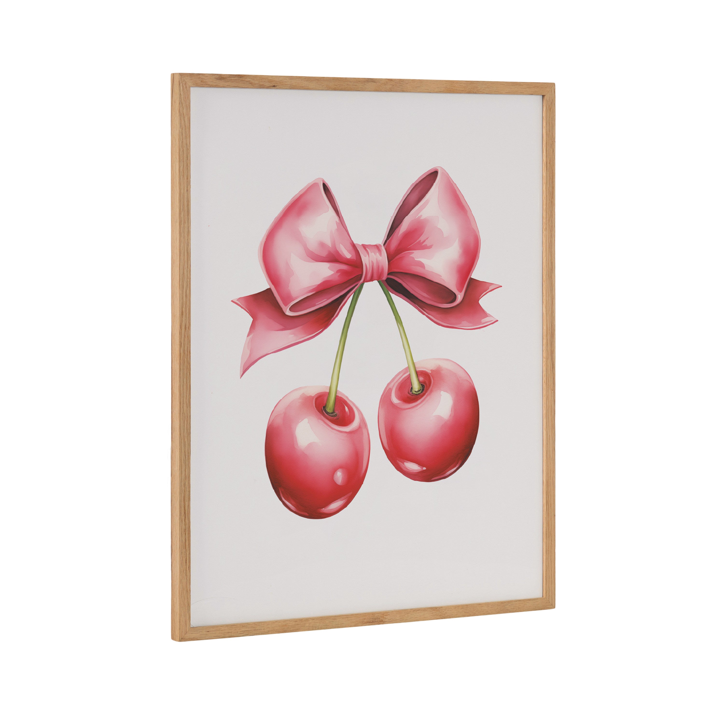 Gallery Coquette Preppy Retro Girly Red Pink Bow Cherries Print by The Creative Bunch Studio