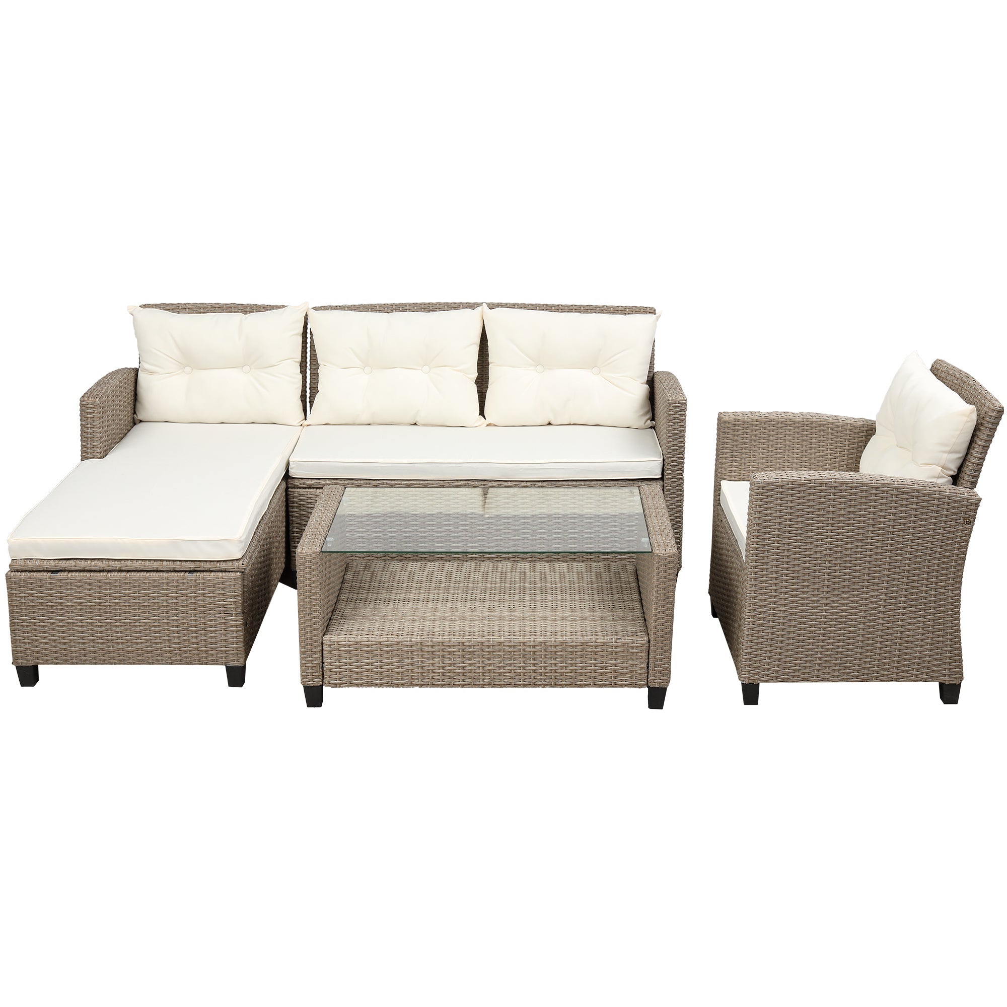 Set Of 4 Piece Outdoor, Patio Furniture-1