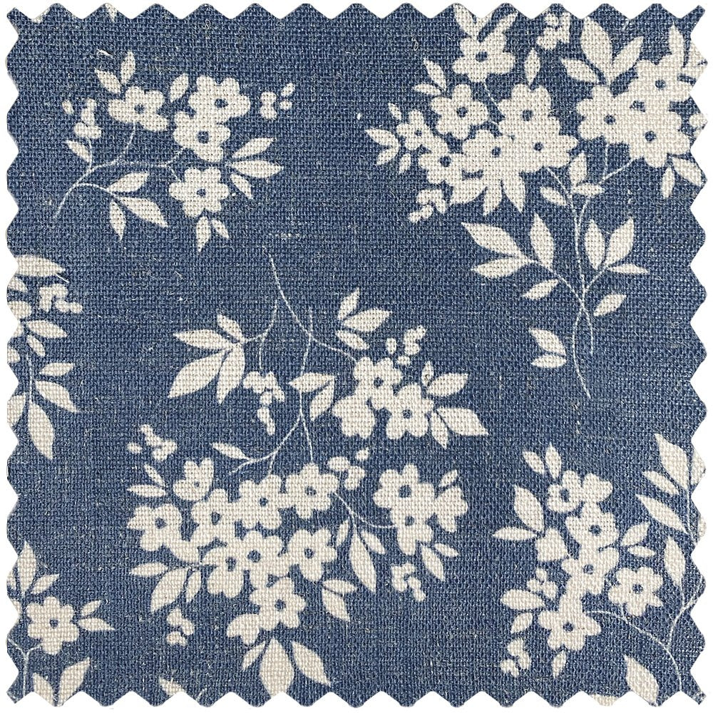 Bailey Vintage Navy Blue Floral Printed Curtains