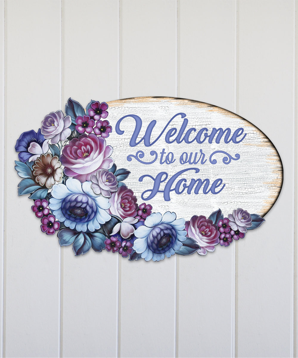 Welcome to Our Home Wreath Easter Door Decor by G. DeBrekht | Easter Spring Decor - 8185311H-3