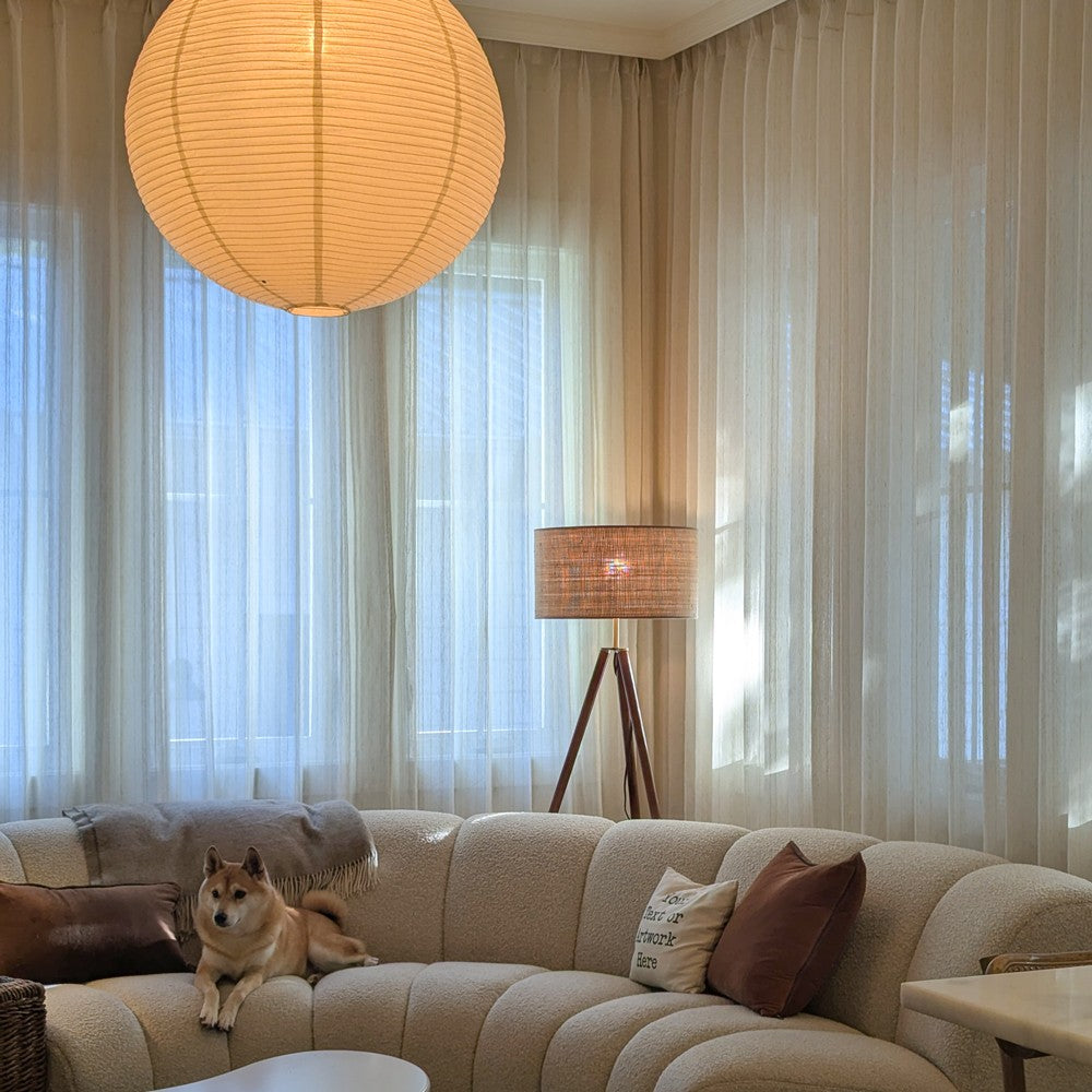Dorothy Vertical Striped Rough Linen Sheer Curtains