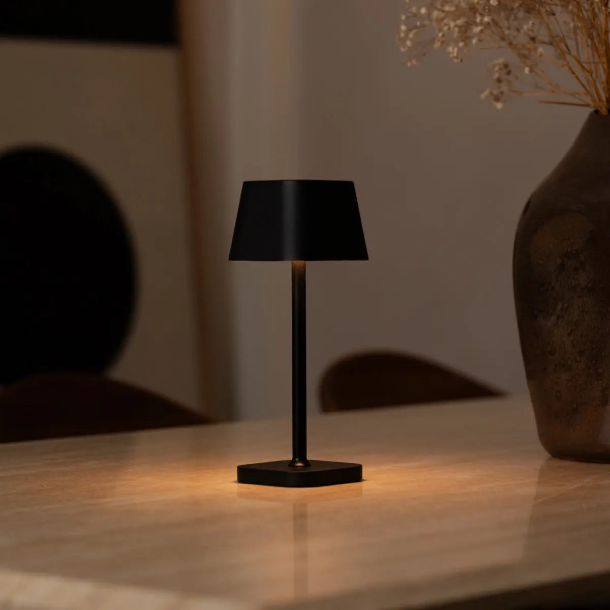 Ava Black Rechargeable Table Lamp | Sleek Cordless Lighting Solution-1